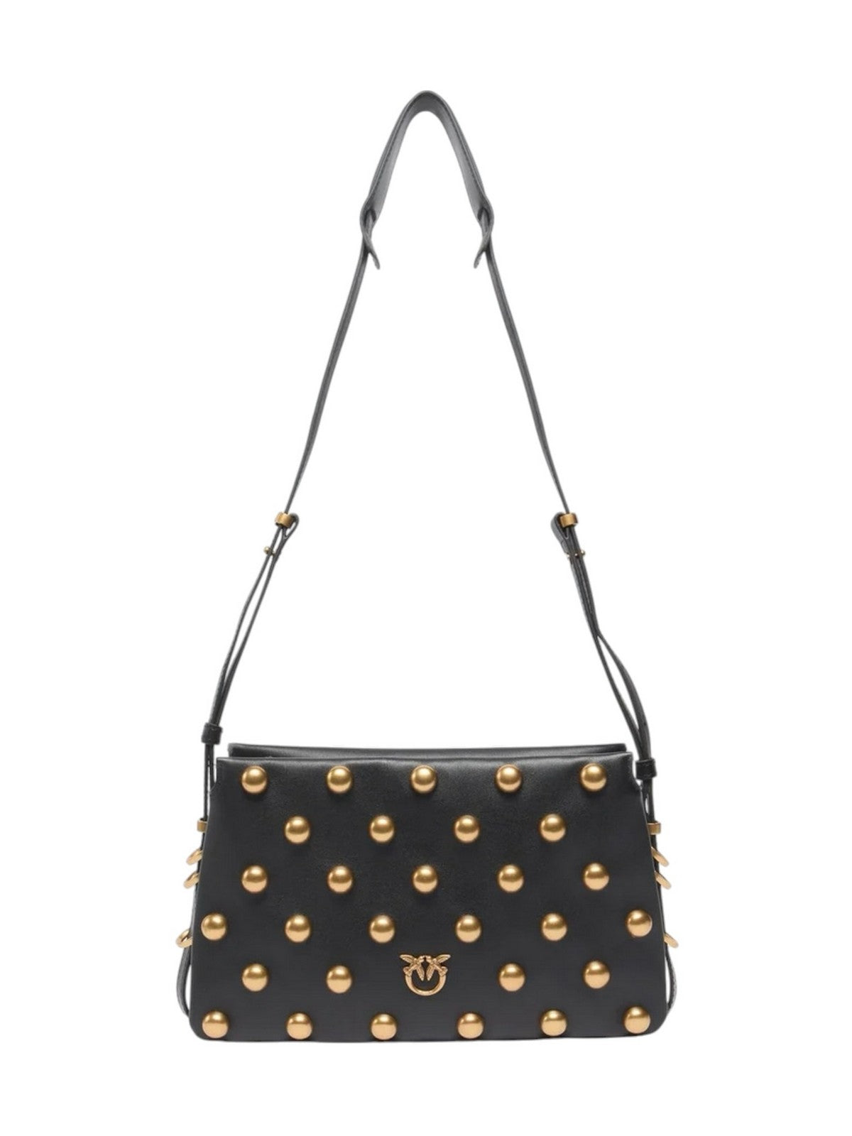 PINKO Borsa Donna TRIPLET MINI+STUDS VITELLO MOR NERO-ANTIQUE GOLD - 107063-A0QO Z99Q