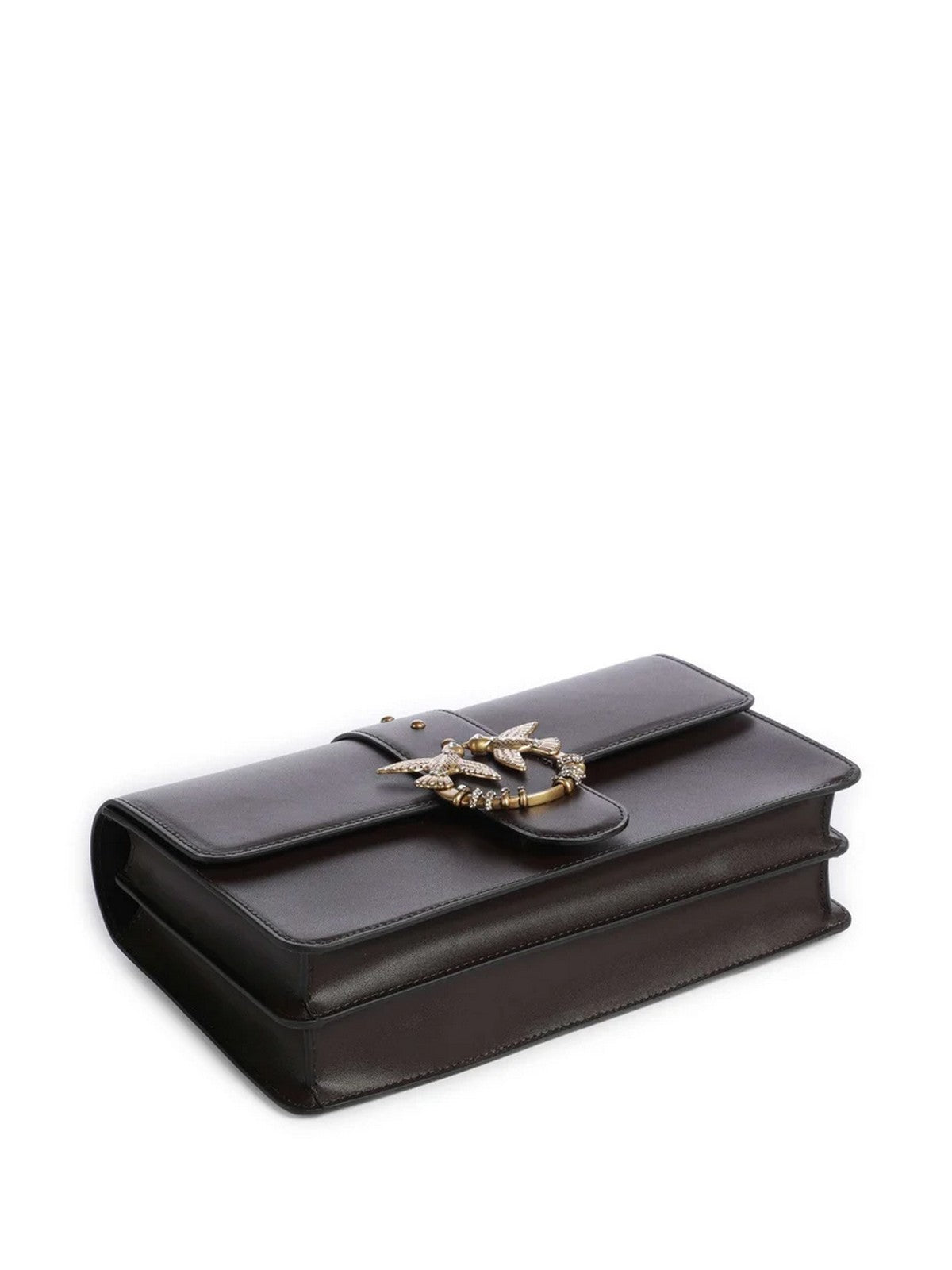 PINKO Borsa Donna LOVE ONE CLASSIC NEW BUCKLE VI MARRONE MARASCA-ANTIQUE GOLD - 107070-A0F1 M12Q
