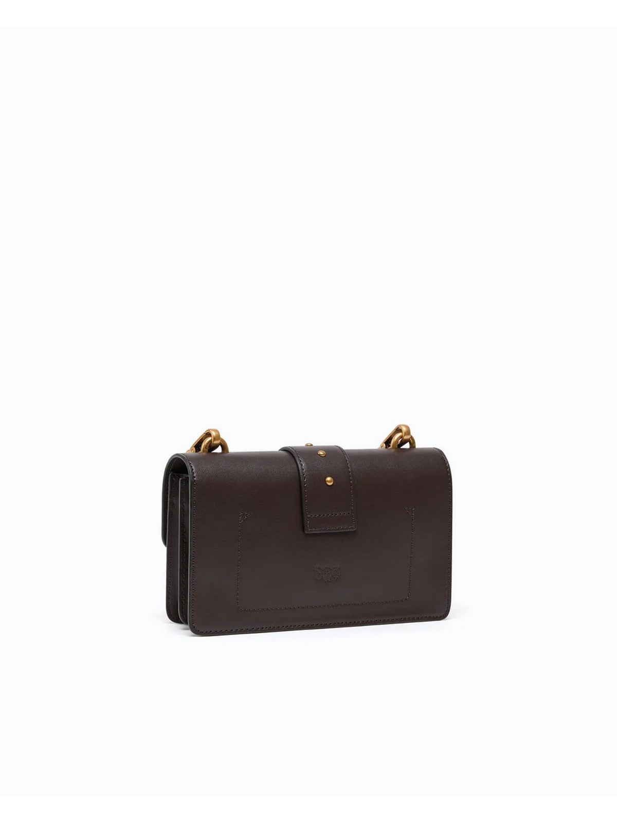 PINKO Borsa Donna LOVE ONE MINI NEW BUCKLE VITEL MARRONE MARASCA-ANTIQUE GOLD - 107071-A0F1 M12Q