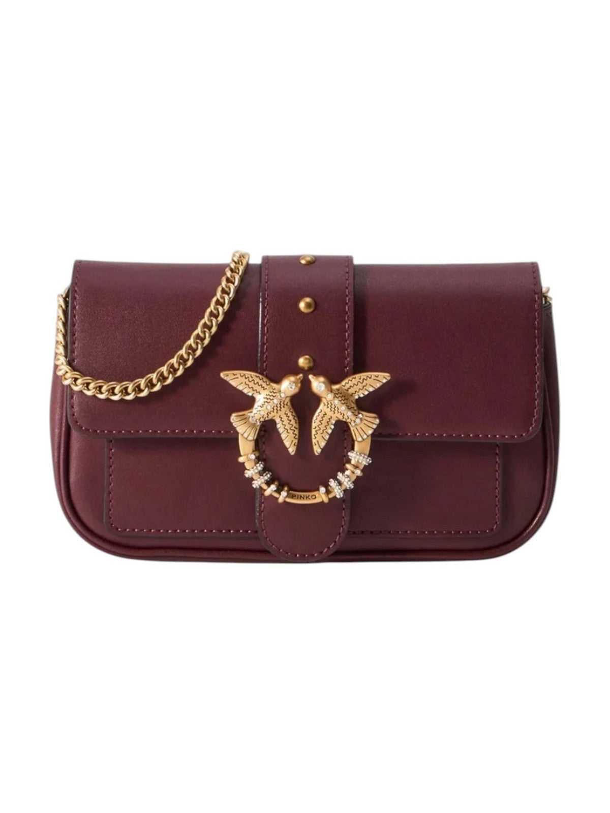 PINKO Borsa Donna LOVE POCKET NEW BUCKLE VITELLO RIBES INTENSO-ANTIQUE GOLD - 107072-A0F1 WW5Q