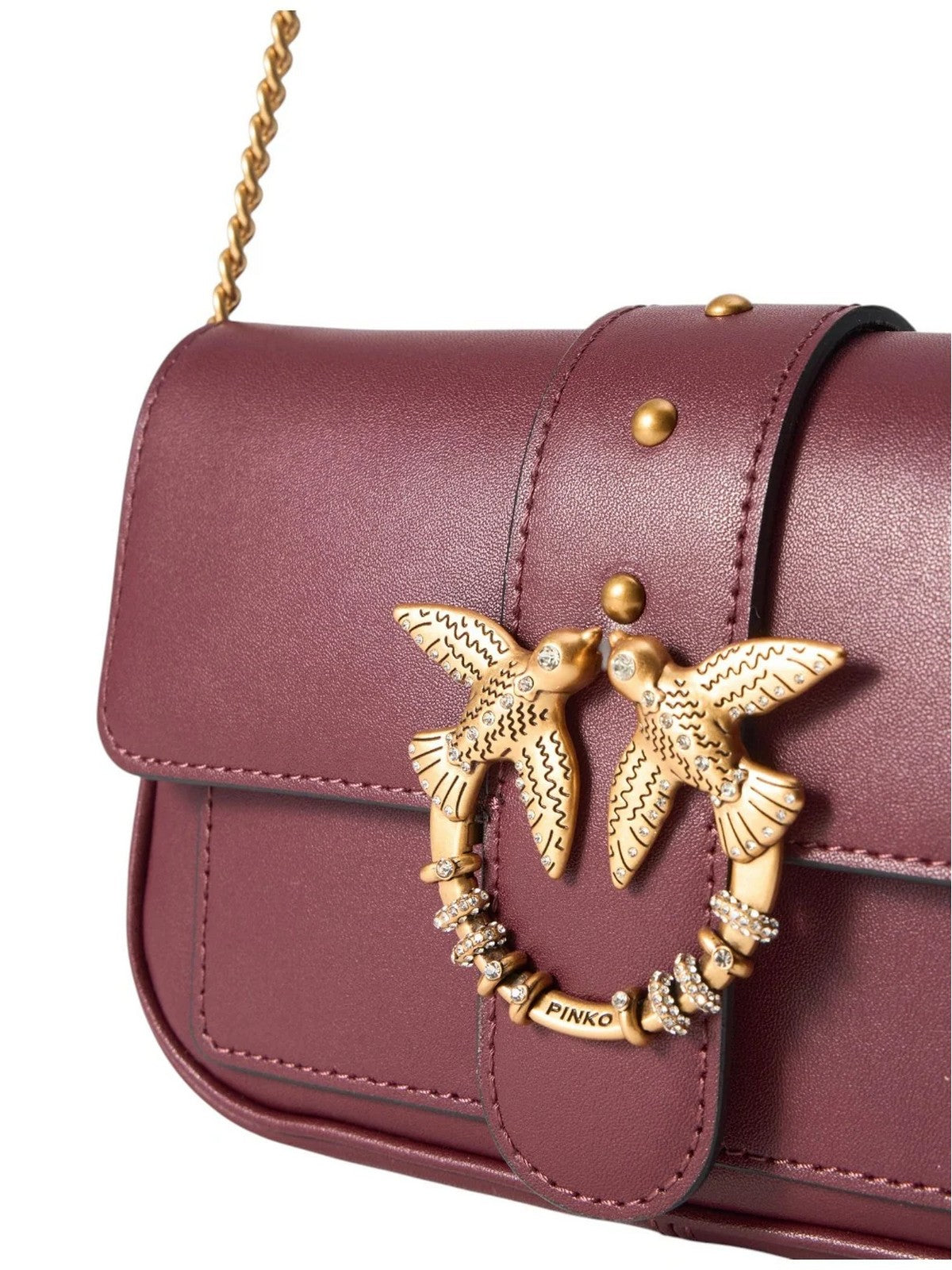 PINKO Borsa Donna LOVE POCKET NEW BUCKLE VITELLO RIBES INTENSO-ANTIQUE GOLD - 107072-A0F1 WW5Q