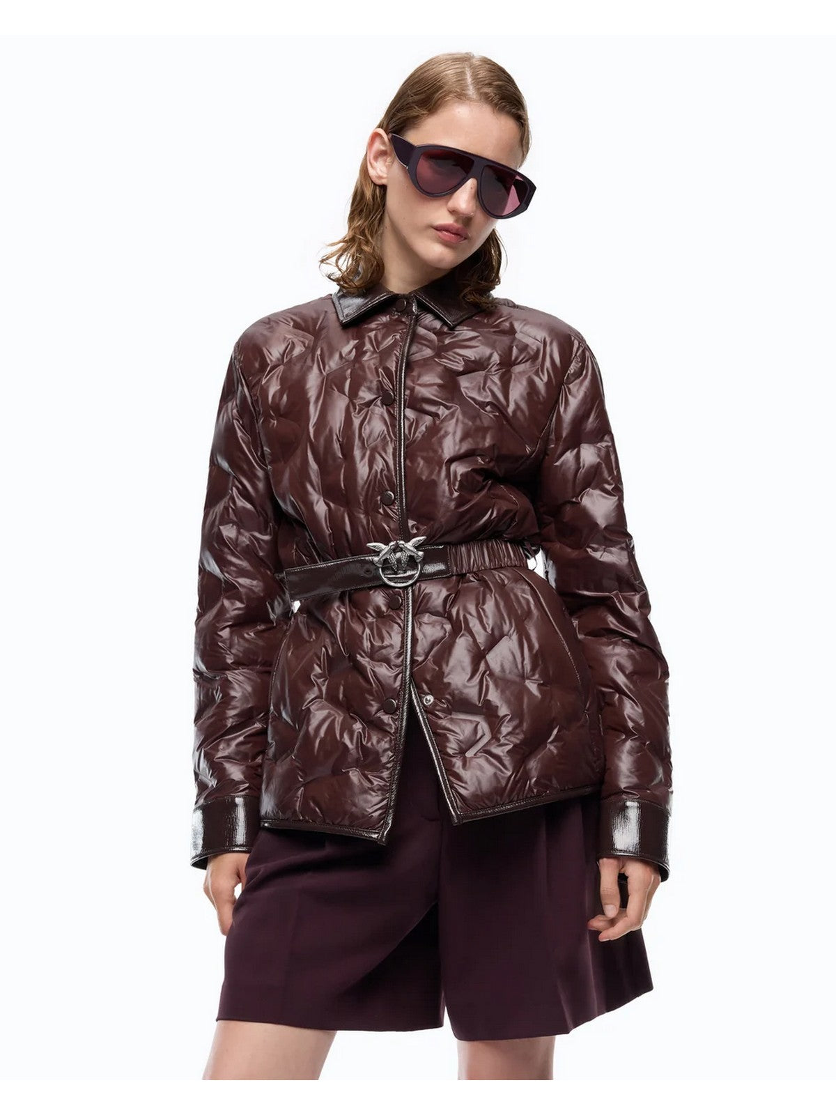 PINKO Piumino Donna DIPLADENIA IMBOTTITO TELA TECN MARRONE TESTA MORO - 107163-A3FI L72