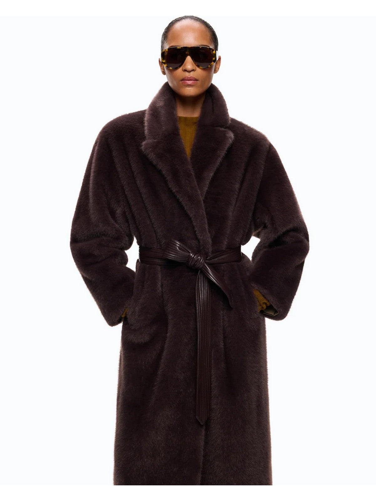 PINKO Simil Pelliccia Donna CALENDULA CAPPOTTO ASPEN ASPET MARRONE TESTA MORO - 107168-A3FK L72