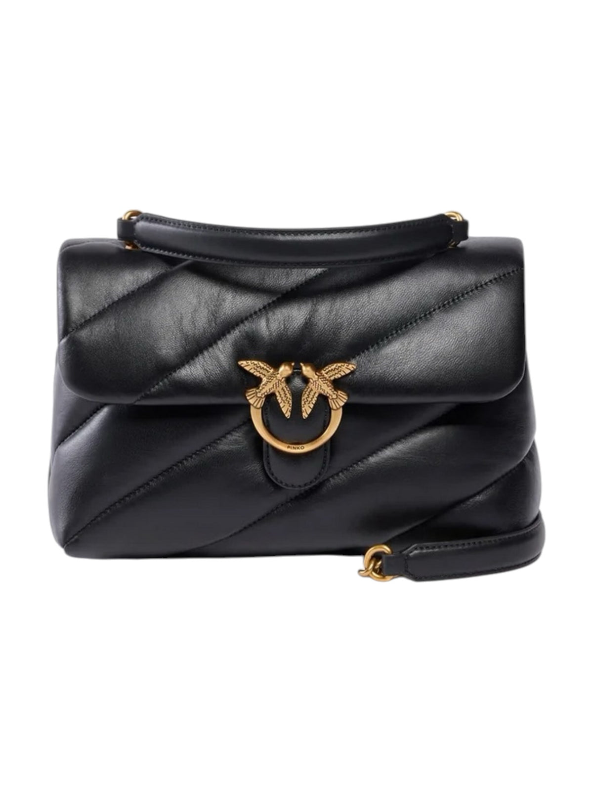 PINKO Borsa Donna LOVE PUFF CLASSIC SMALL B. SHE NERO-ANTIQUE GOLD - 107616-A0F2 Z99Q