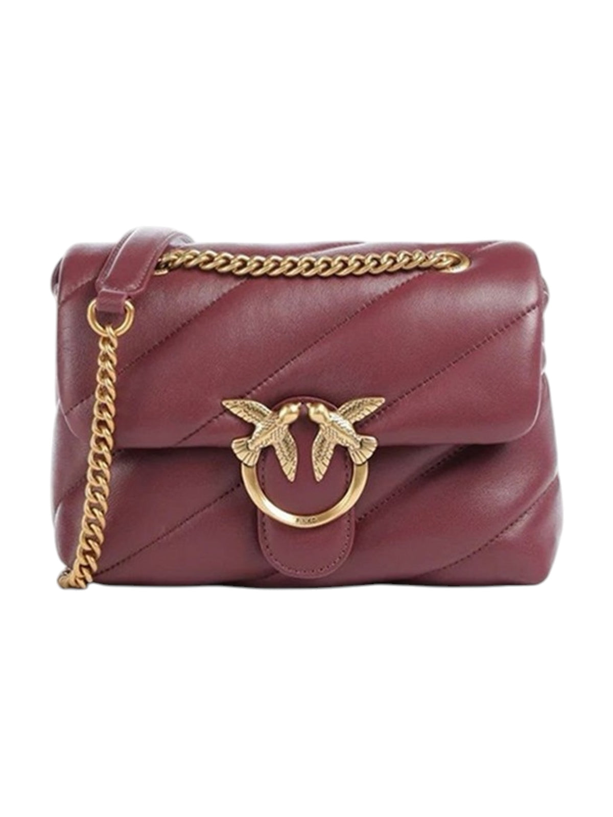 PINKO Borsa Donna LOVE PUFF MINI SMALL B. SHEEP RIBES INTENSO-ANTIQUE GOLD - 107617-A0F2 WW5Q