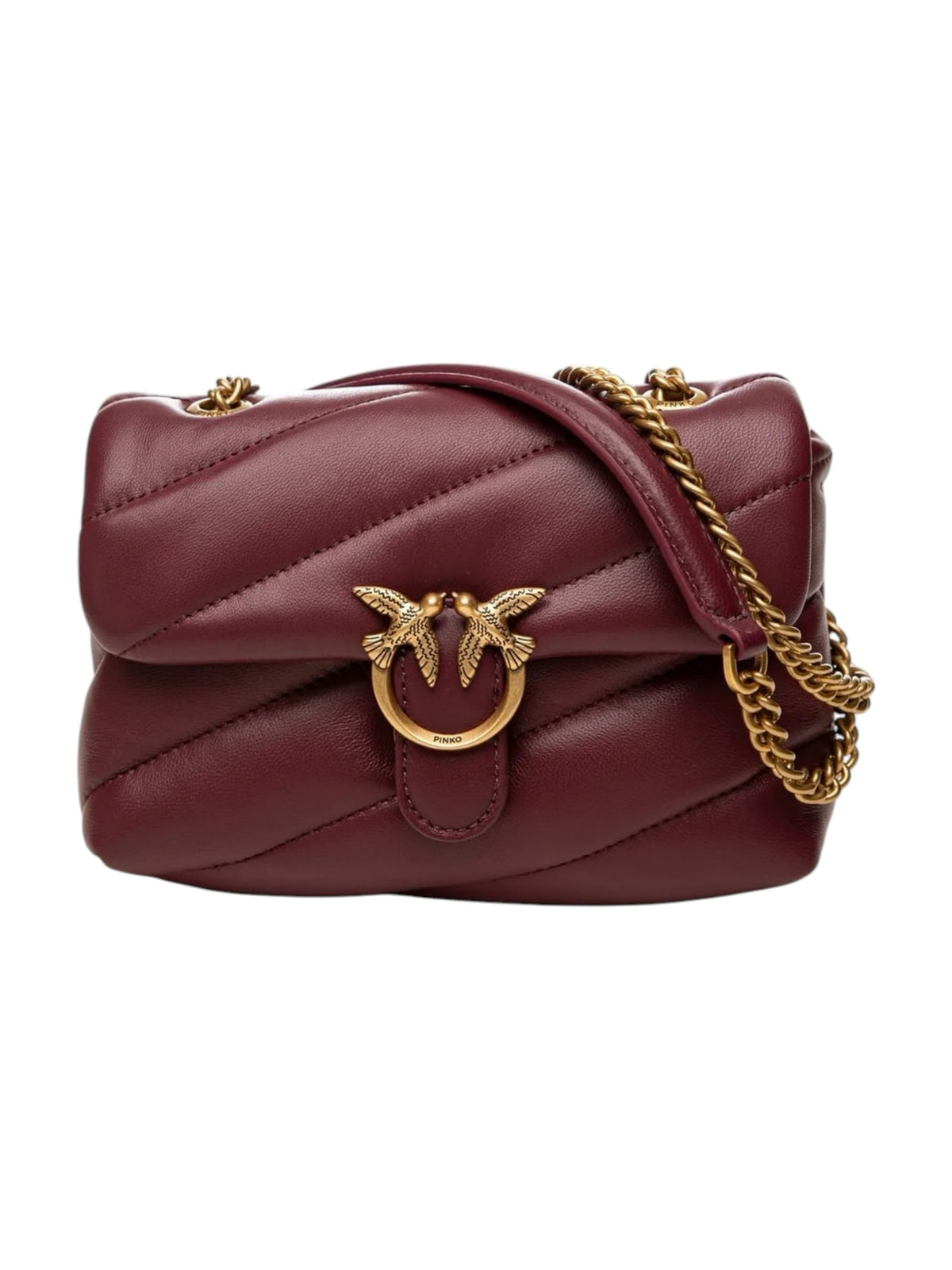 PINKO Borsa Donna LOVE PUFF BABY SMALL B. SHEEP RIBES INTENSO-ANTIQUE GOLD - 107618-A0F2 WW5Q