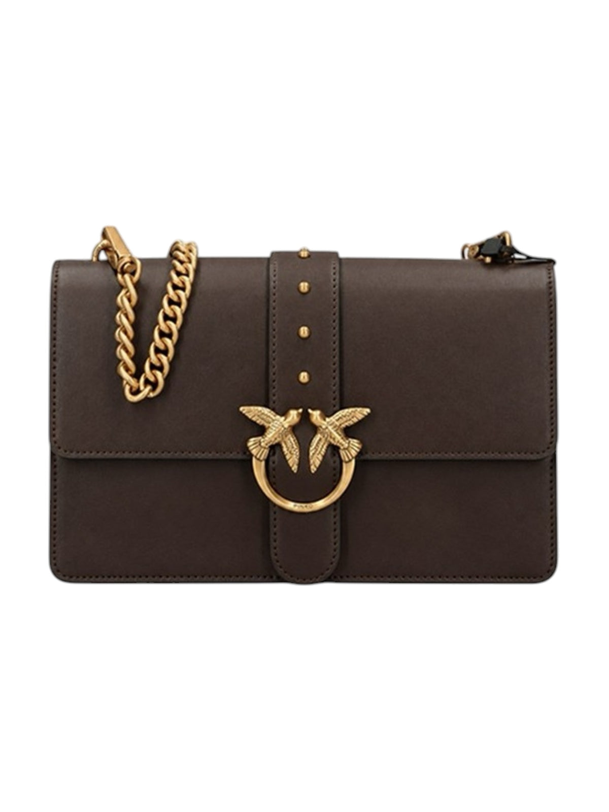 PINKO Borsa Donna LOVE ONE CLASSIC ST. SMALL B. MARRONE MARASCA-ANTIQUE GOLD - 107621-A0F1 M12Q