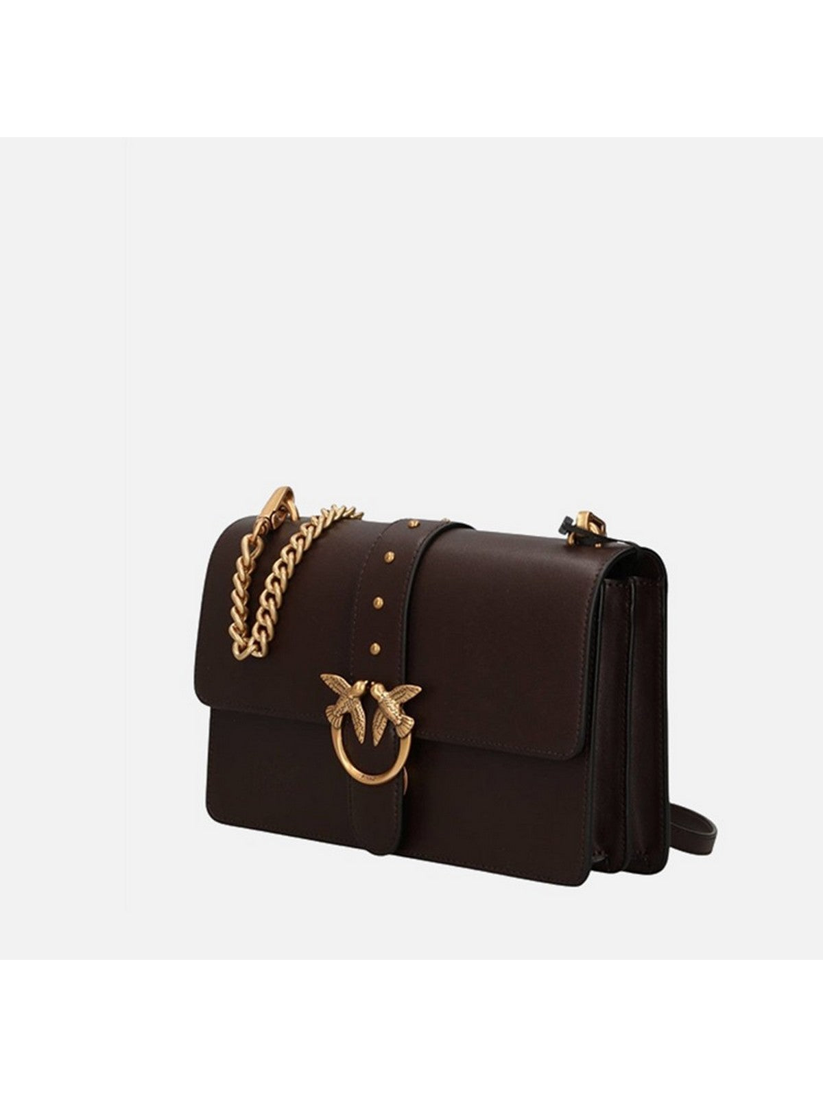 PINKO Borsa Donna LOVE ONE CLASSIC ST. SMALL B. MARRONE MARASCA-ANTIQUE GOLD - 107621-A0F1 M12Q