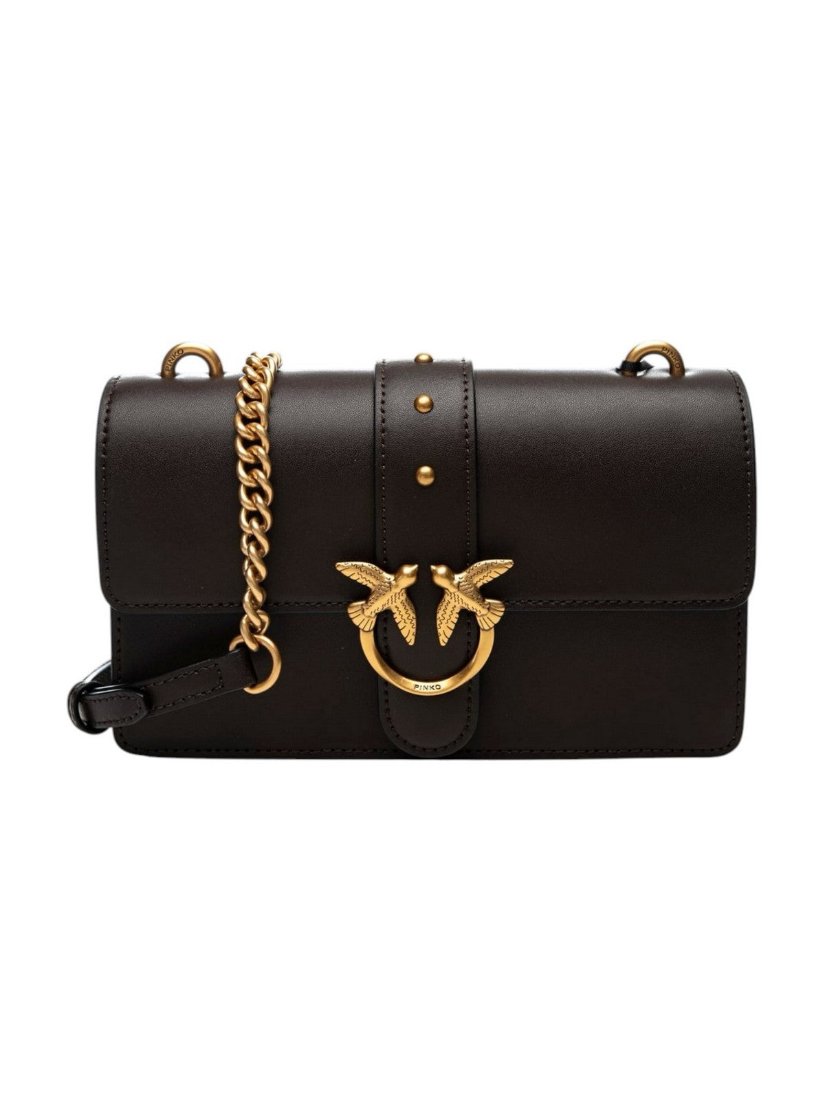 PINKO Borsa Donna LOVE ONE MINI ST. SMALL B. VIT MARRONE MARASCA-ANTIQUE GOLD - 107622-A0F1 M12Q