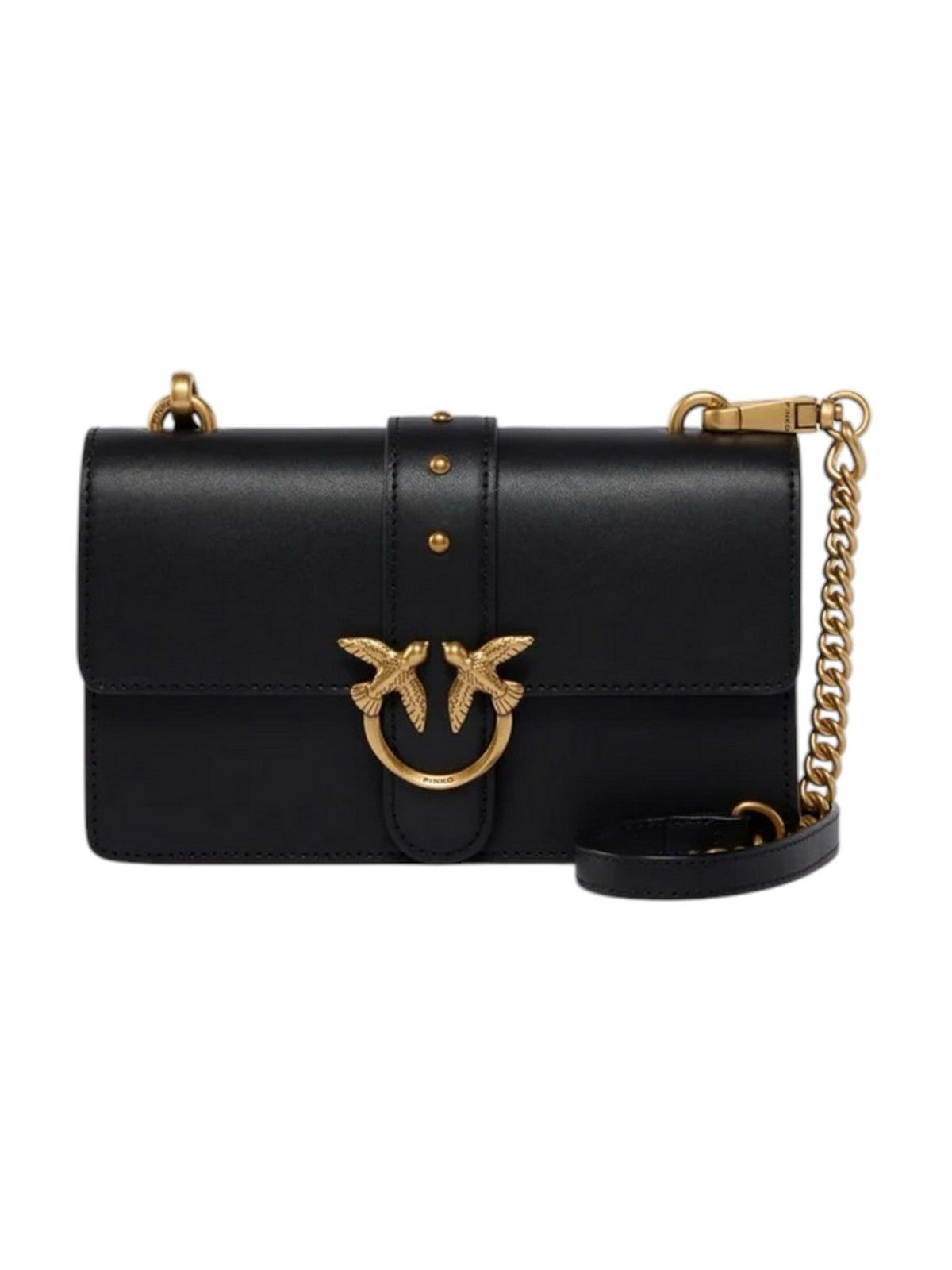 PINKO Borsa Donna LOVE ONE MINI ST. SMALL B. VIT NERO-ANTIQUE GOLD - 107622-A0F1 Z99Q