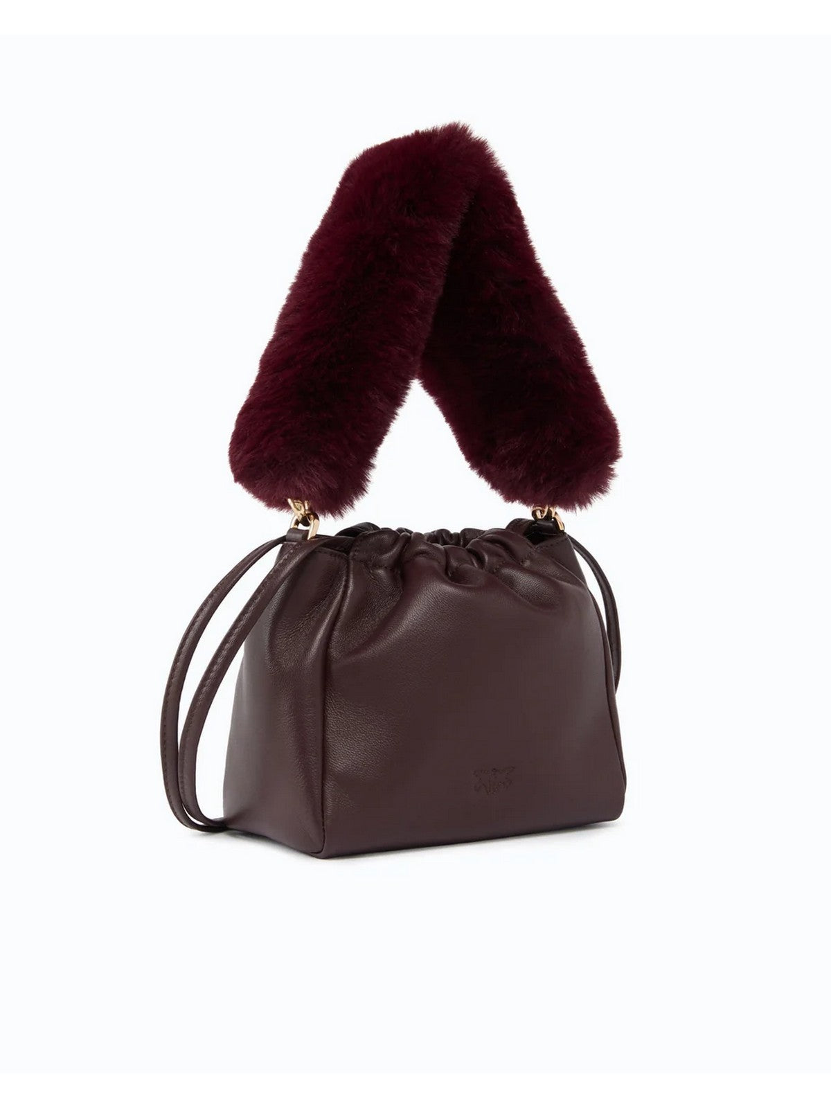PINKO Borsa Donna POUCH NAPPA/IMITATION FUR BURGUNDY-GOLD - 107635-A3M7 W34Y