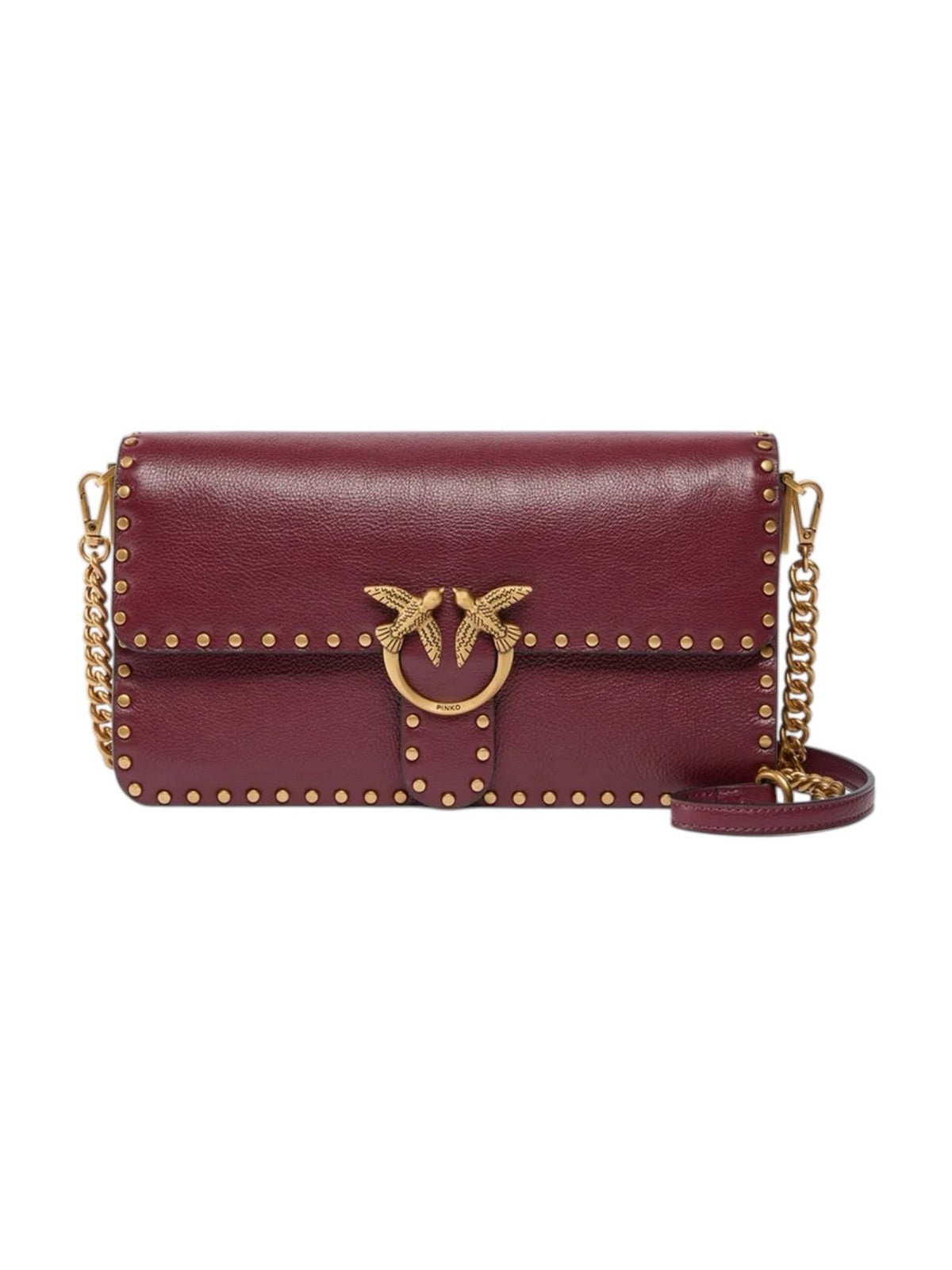 PINKO Borsa Donna LOVE ONE SLOUCHY CL STUDS SMAL RIBES INTENSO-ANTIQUE GOLD - 107664-A2JG WW5Q