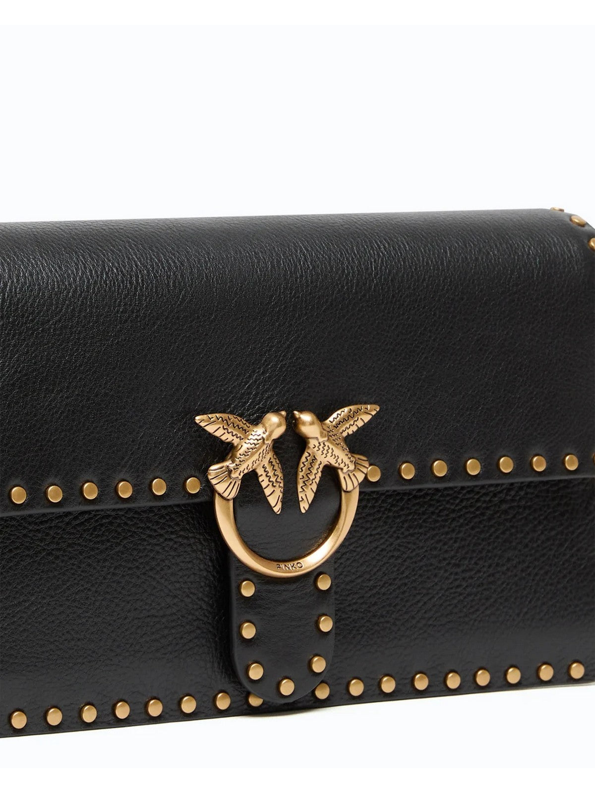 PINKO Borsa Donna LOVE ONE SLOUCHY CL STUDS SMAL NERO-ANTIQUE GOLD - 107664-A2JG Z99Q