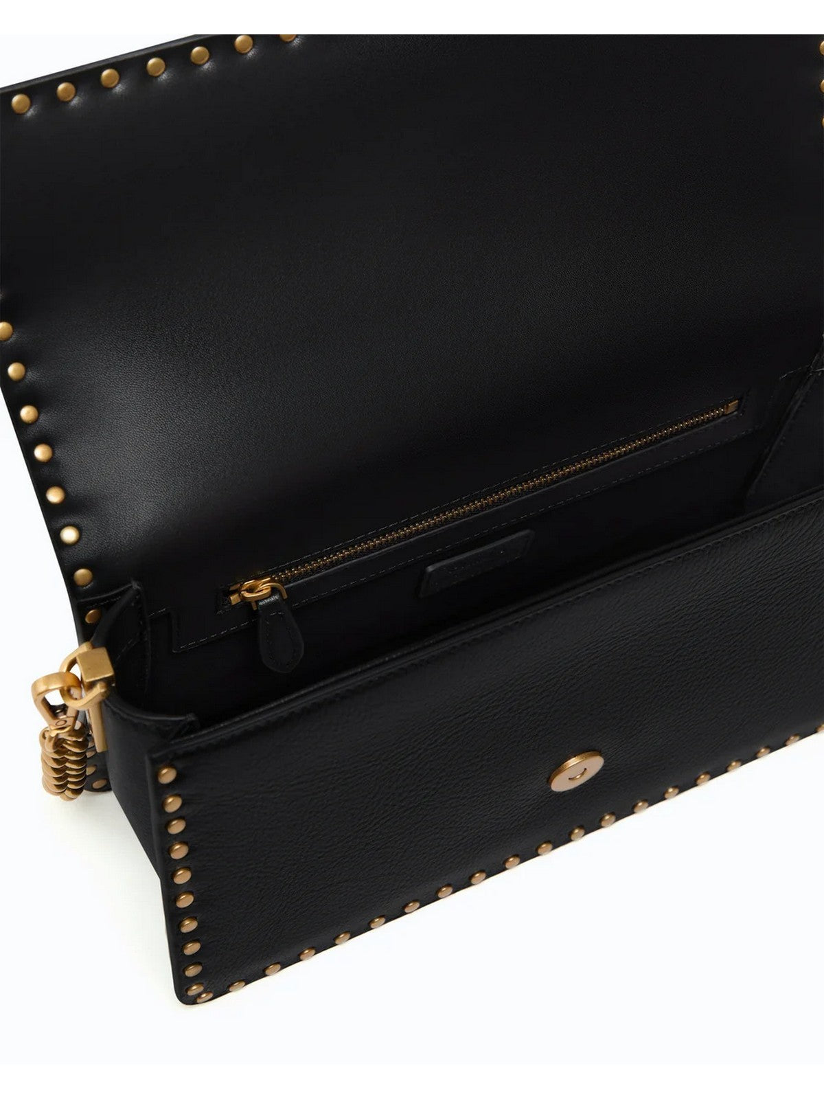 PINKO Borsa Donna LOVE ONE SLOUCHY CL STUDS SMAL NERO-ANTIQUE GOLD - 107664-A2JG Z99Q