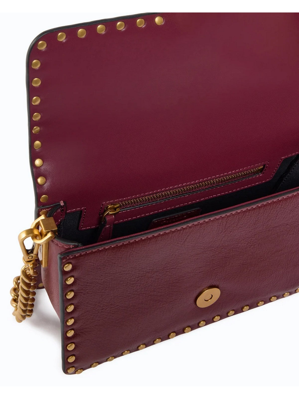 PINKO Borsa Donna LOVE ONE SLOUCHY MN. STUDS SMA RIBES INTENSO-ANTIQUE GOLD - 107665-A2JG WW5Q