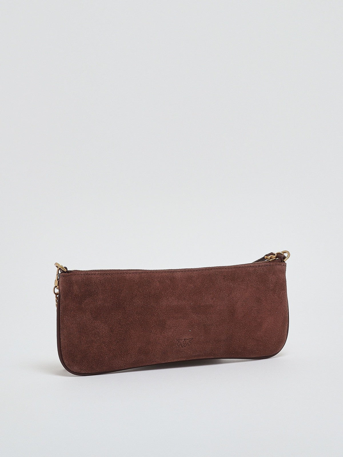 PINKO Borsa Donna NEW HORIZONTAL FLAT SUEDE CASTANO INTENSO-ANTIQUE GOLD - 107669-A0F6 L88Q