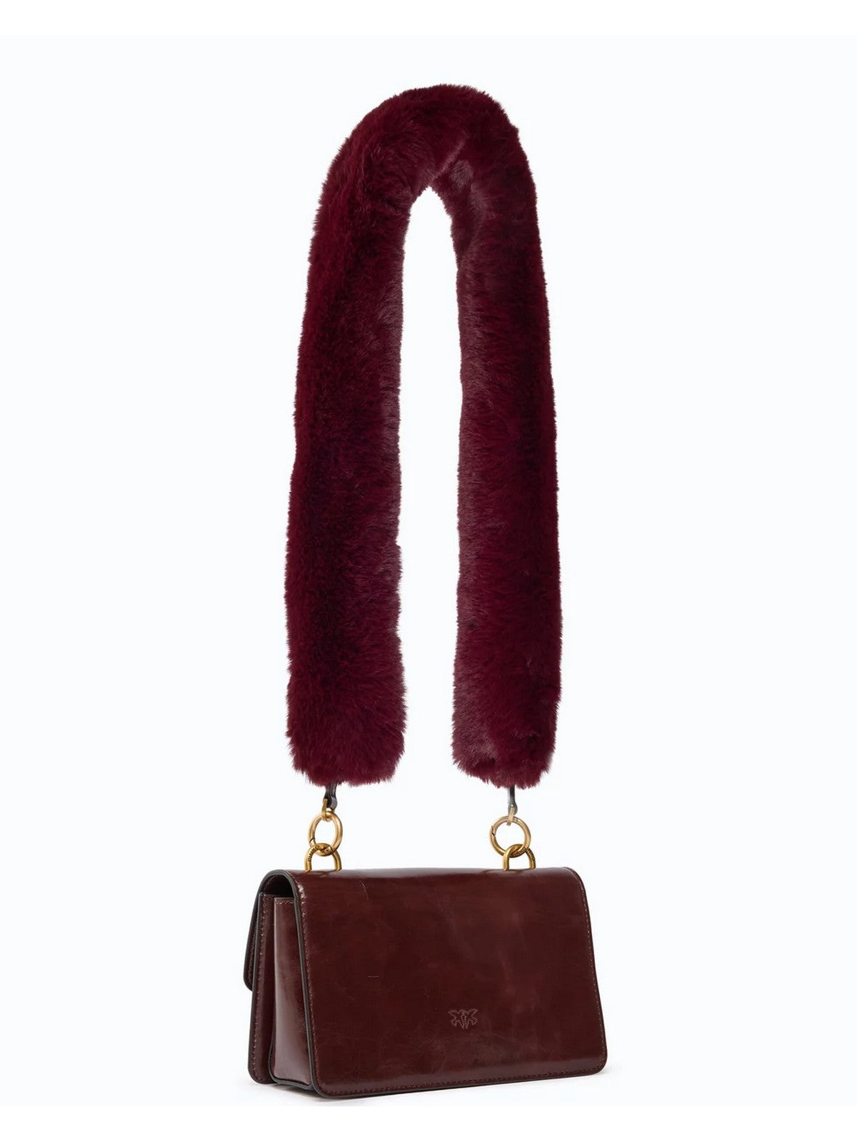 PINKO Borsa Donna LOVE ONE MN LGHT IMIT.FUR H. V BORGOGNA-ANTIQUE GOLD - 107676-A3LP W34Q