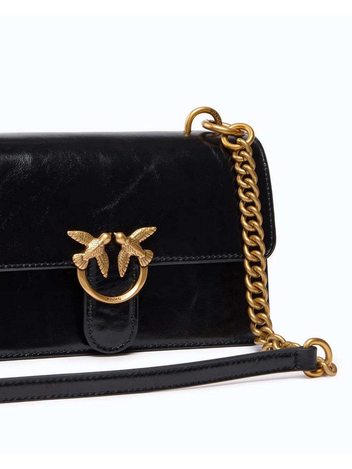 PINKO Borsa Donna LOVE ONE MN LGHT MACULA IMIT.F NERO/BIANCO/MARRONE-ANTIQUE GO - 107677-A3LP ZM5Q