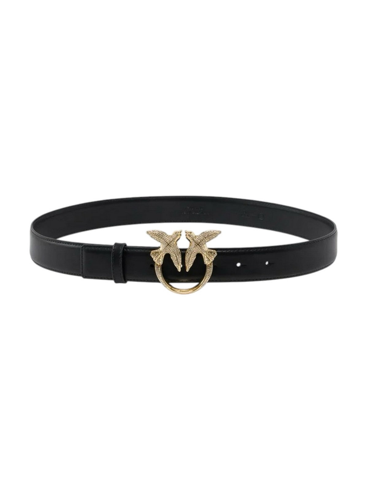 PINKO Cintura Donna LOW.LOVE BERRY H3 STRASS VITEL NERO LIMOUSINE-ORO - 107758-A0F1 Z99Y