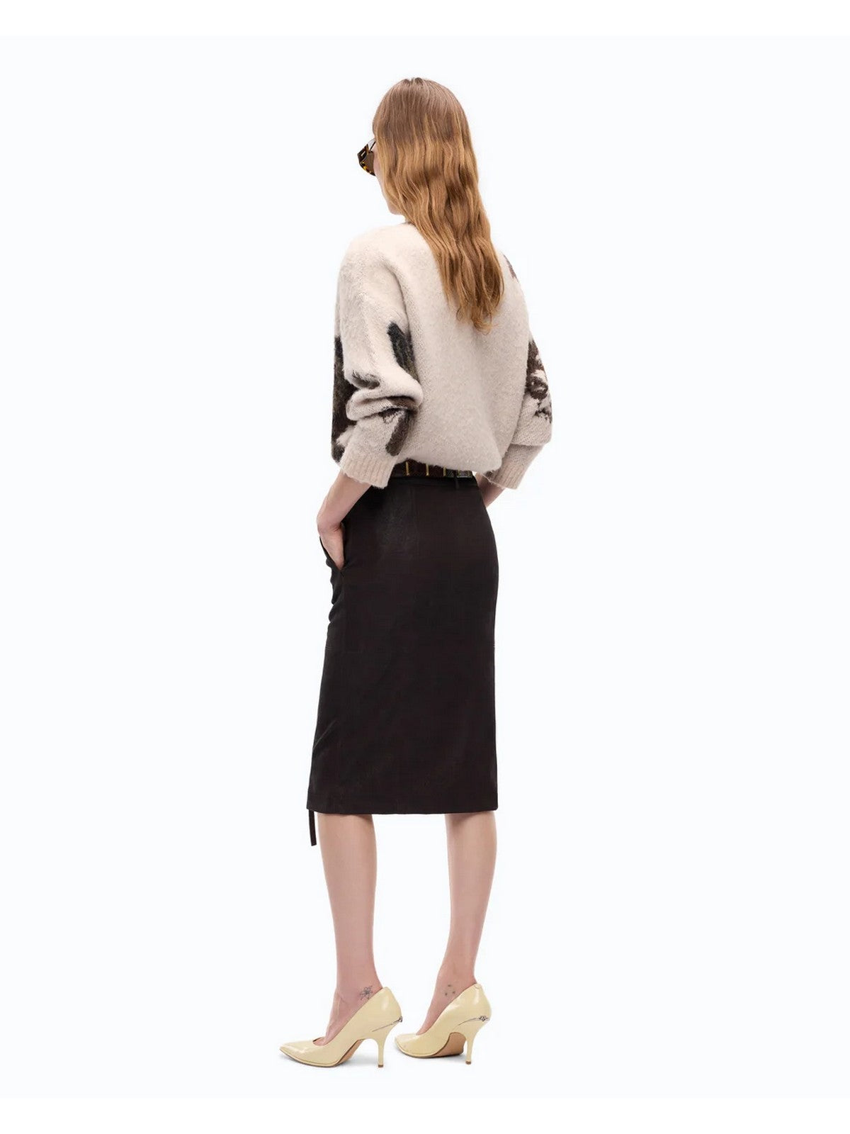 PINKO Gonna Donna MONTIANO GONNA EFFETTO NABUK MARRONE OLTRE BUIO - 107806-A3MD M04