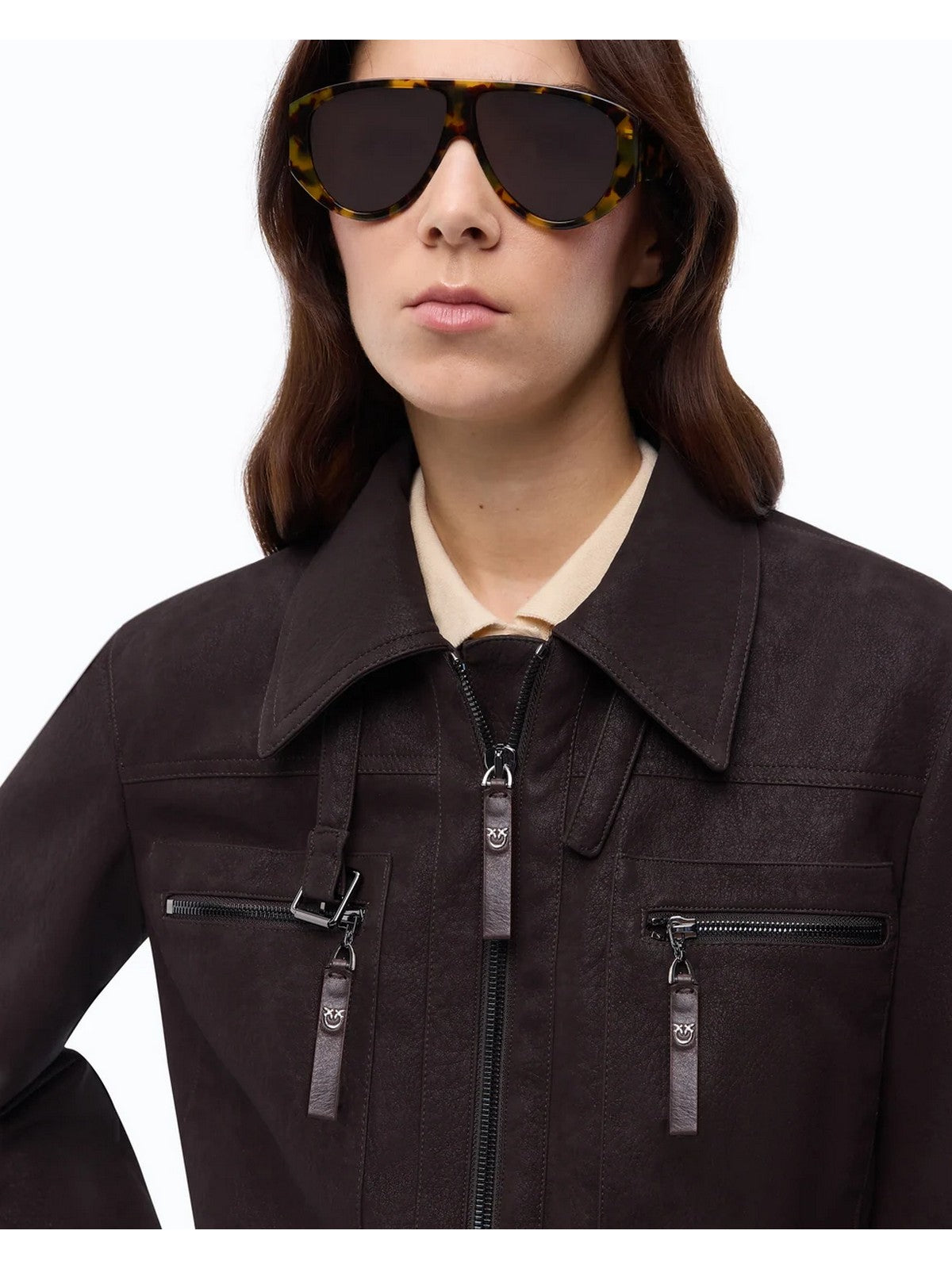 PINKO Giacca Donna ARZIGNANO GIUBBINO EFFETTO NAB MARRONE OLTRE BUIO - 107807-A3MD M04