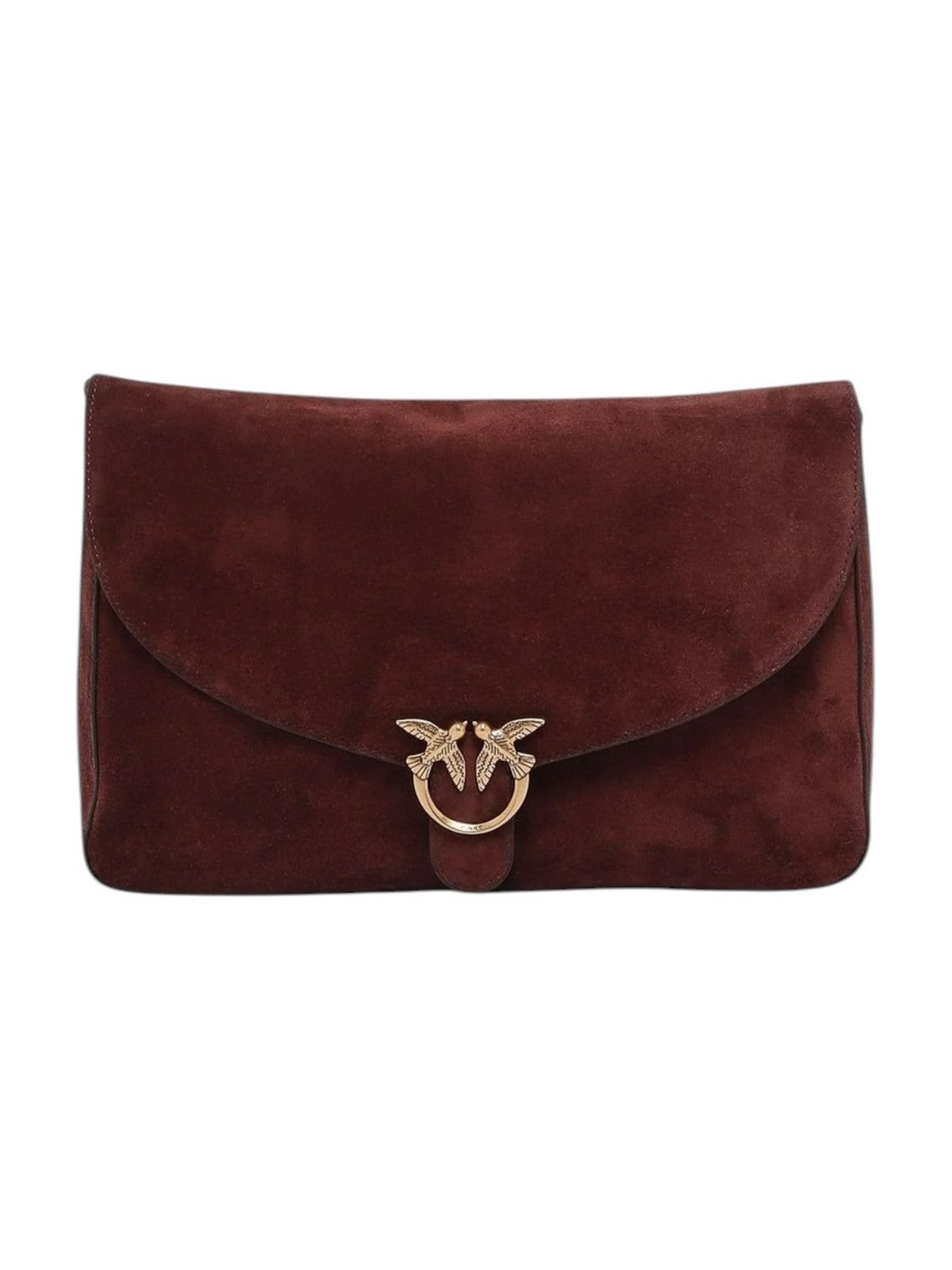 PINKO Borsa Donna LOVE SATCHEL BIG SUEDE BORGOGNA-ANTIQUE GOLD - 107915-A0F6 W34Q