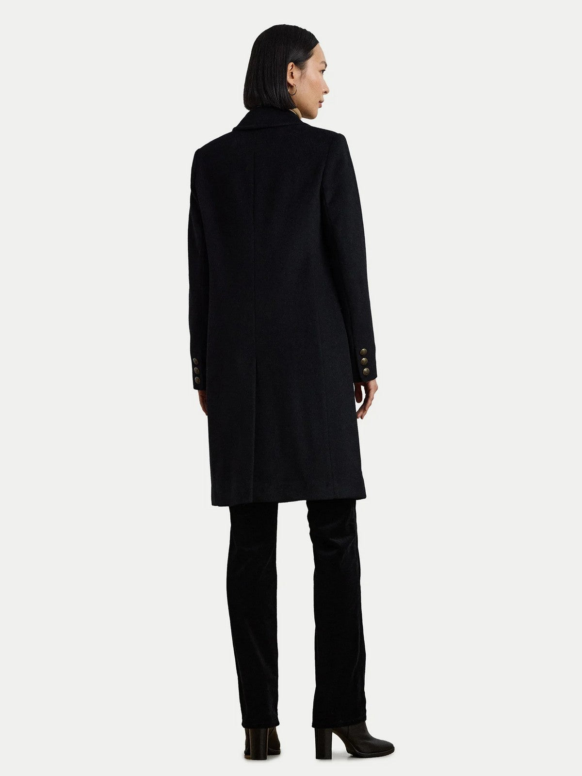 LAUREN RALPH LAUREN Cappotto Donna CRESTED WOOL-LINED-COAT BLACK - 297958509 001