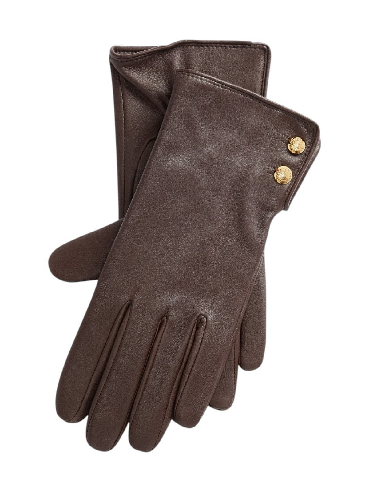 LAUREN RALPH LAUREN Guanti Donna LTHR BUT GLV-GLOVE BROWN - 454833083 002