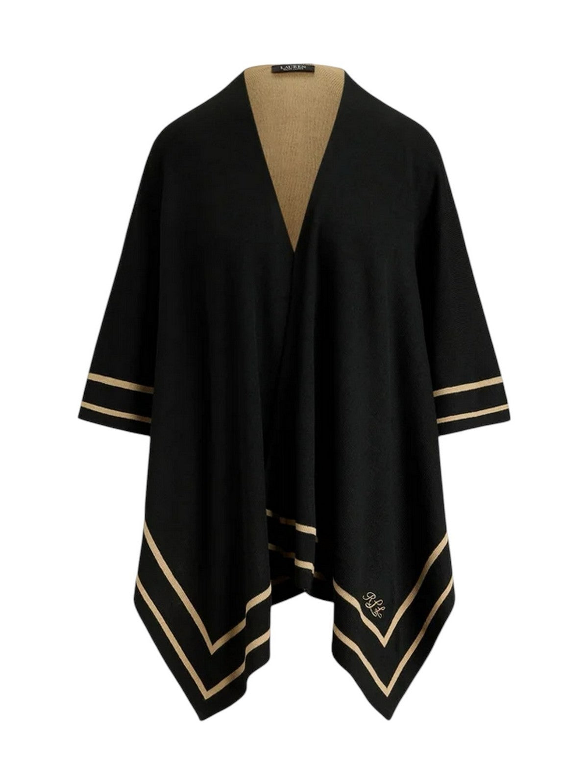 LAUREN RALPH LAUREN Mantella Donna JET SET UPD-PONCHO BLACK/CAMEL - 454P23616 001