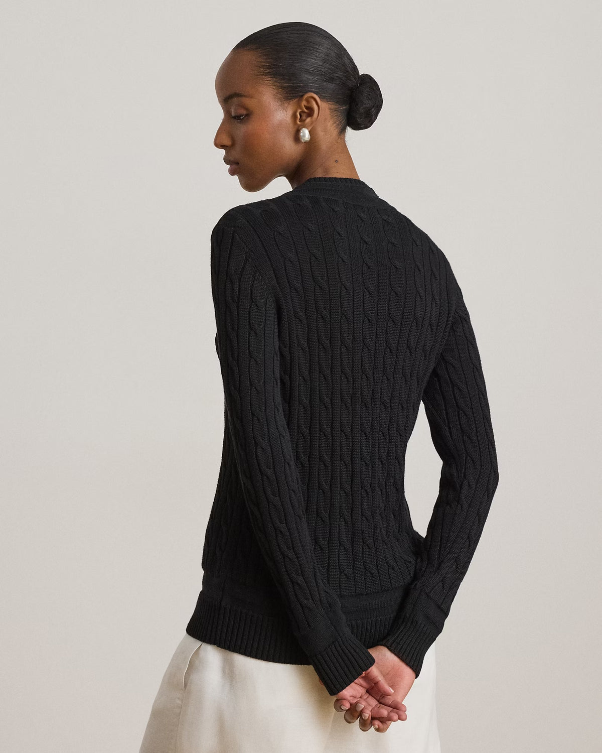 LAUREN RALPH LAUREN Maglione Donna MEREN-LONG SLEEVE-PULLOVER BLACK - 200888795 004