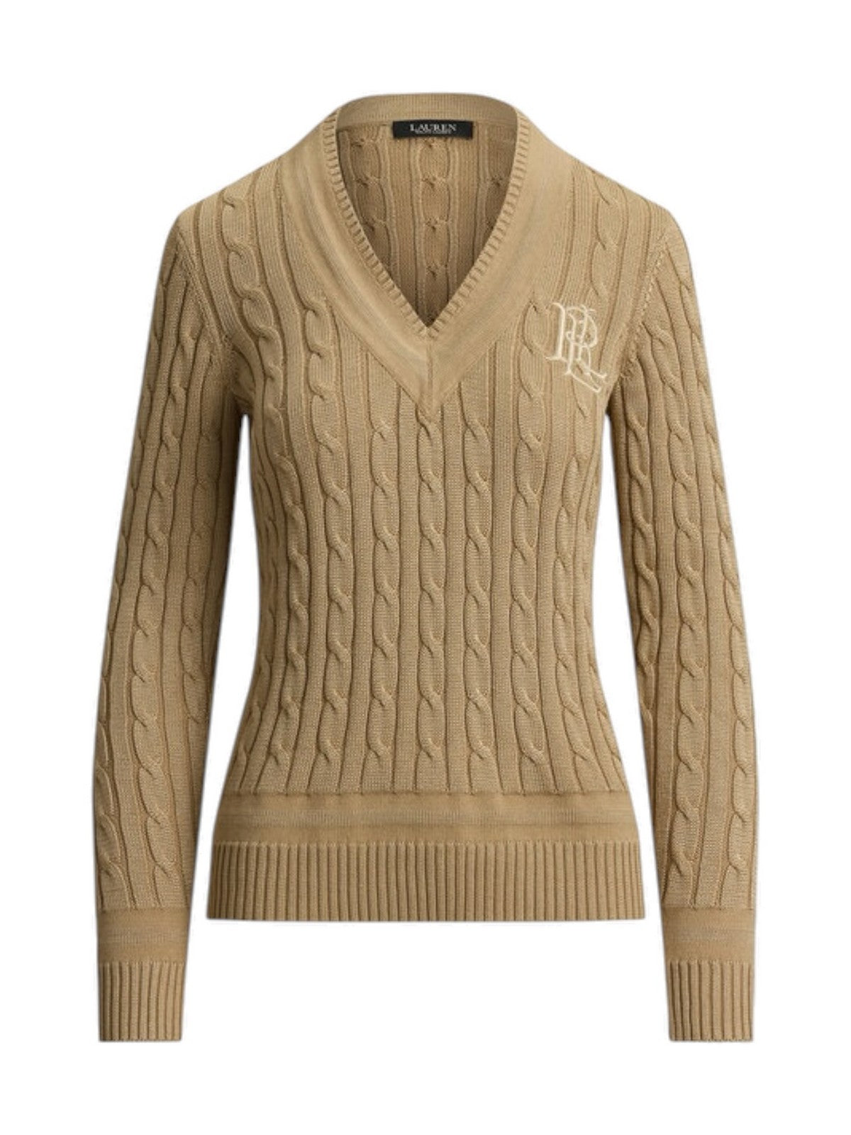 LAUREN RALPH LAUREN Maglione Donna MEREN-LONG SLEEVE-PULLOVER BIRCH TAN - 200888795 013