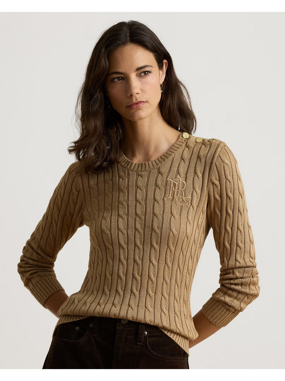 LAUREN RALPH LAUREN Maglione Donna SWEATER-PULLOVER BIRCH TAN - 200P14039 006