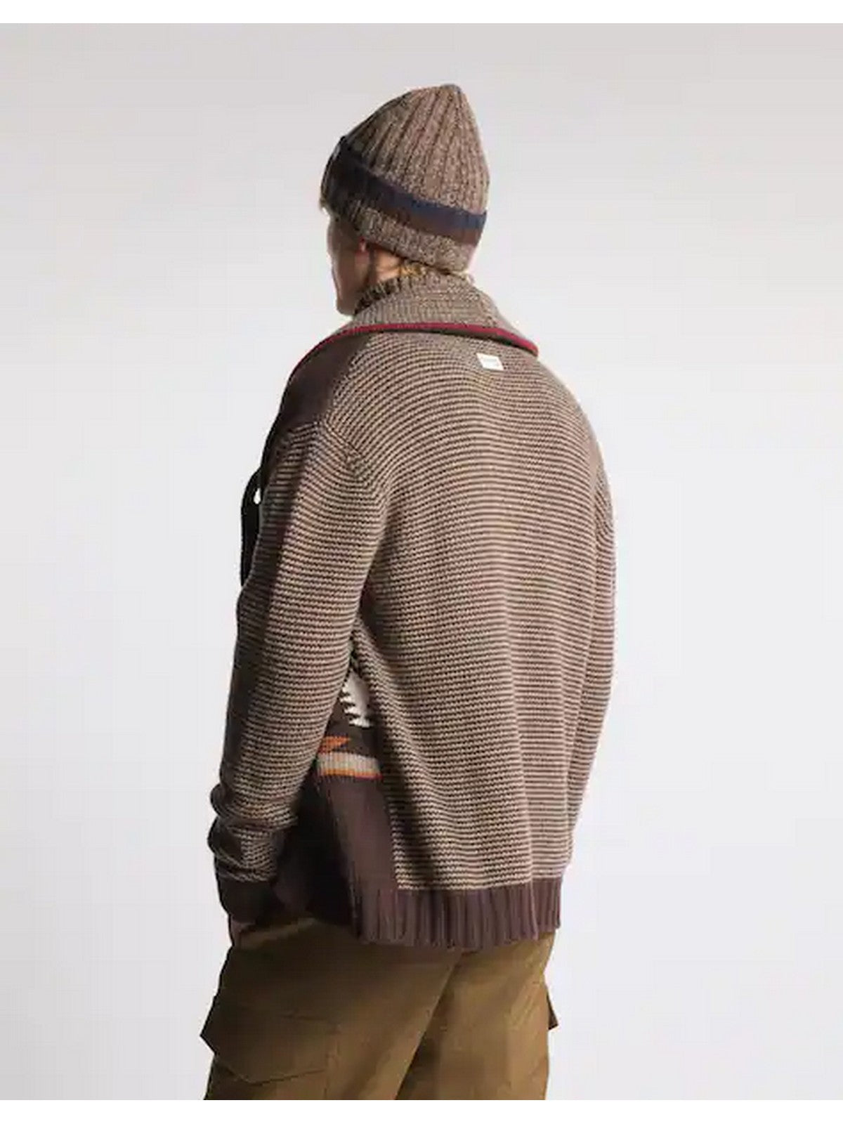 FAY Cardigan Uomo CARDIGAN JACQUARD DESERT CODE ARC S806(BRONZO)+C407(PALUDE)+S814(PIPA)+B999(NERO) - MMMC1532770YTY0XD9