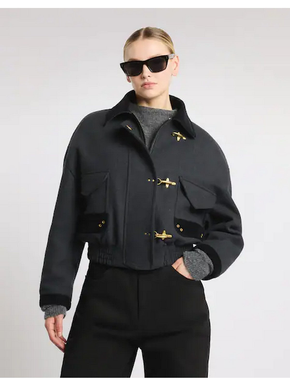 FAY Giubbino Donna BOMBER 3GANCI CROP FOD.IMB.OV. CATRAME - NAW11533950YQUB800