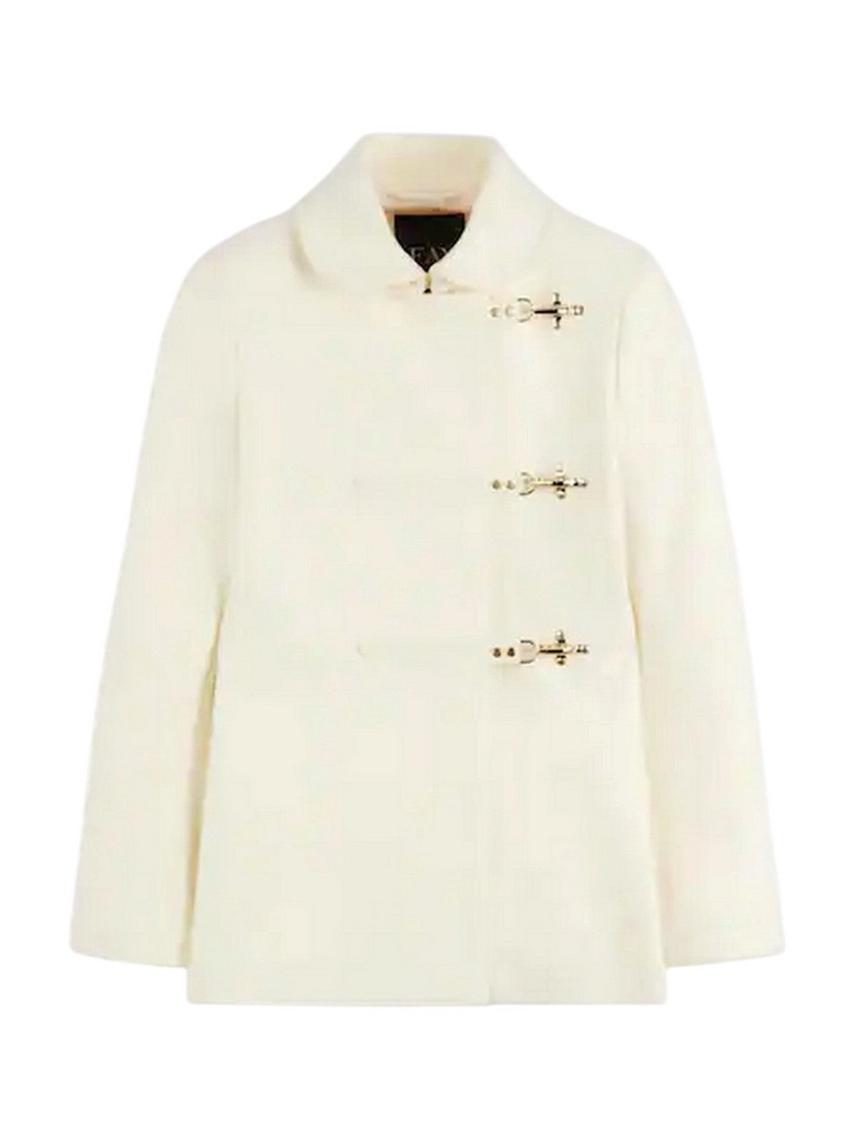 FAY Cappotto Donna CABAN CON ALAMARI IN TESSUTO+3GANCI BIANCO LANA - NAW13533080SGLB008