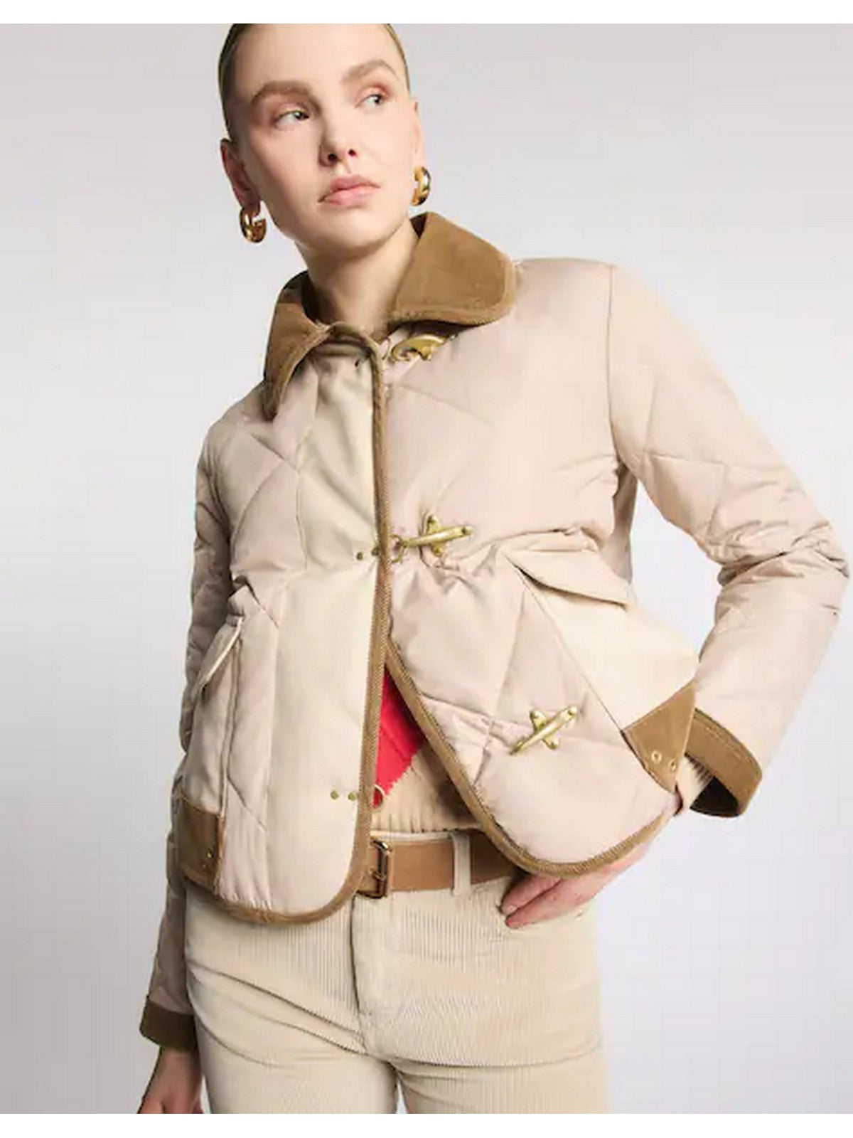 FAY Giubbino Donna MINI 3GANCI MIX MATER.TRAP+ORSETTO CARNE MEDIO - NAW22533400YNVC205