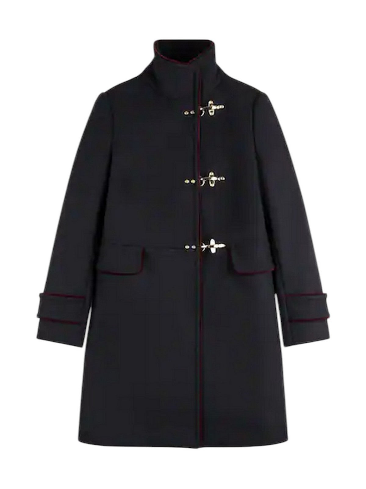 FAY Cappotto Donna VIRGINIA CAMPUS 3 GANCI + PIPING BLU PETROLIO - NAW50533010YMVU809