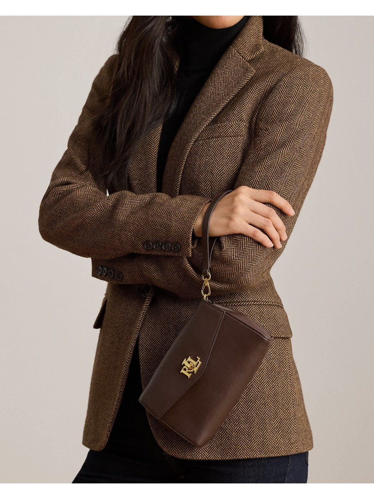 LAUREN RALPH LAUREN Portafoglio Donna TRN WRST CRS-WALLET ON A CHAIN-LARGE CHESTNUT BROWN - 432P11743 006