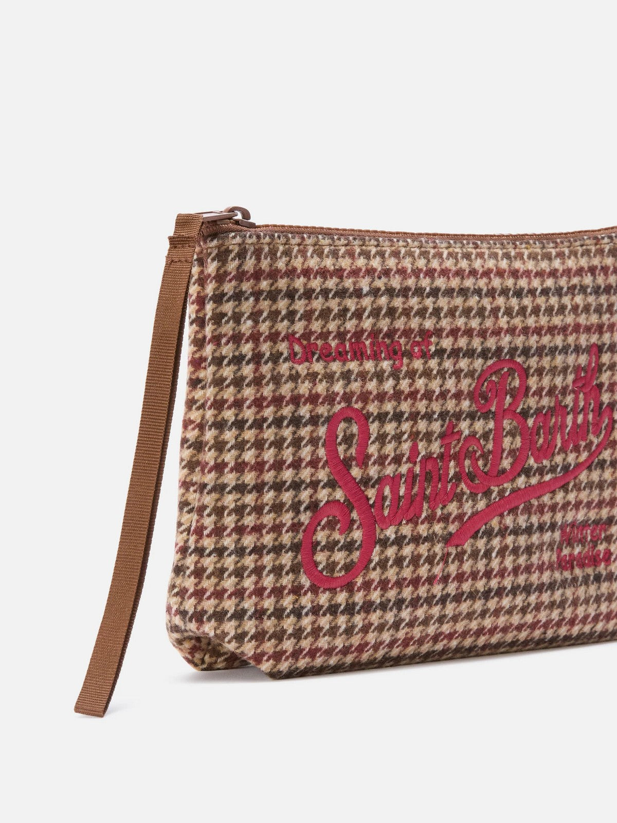 MC2 SAINT BARTH Pochette Donna PIED DE POULE SOFT 45 EMB - ALINE WOOL 02373M gioboutiqueweb