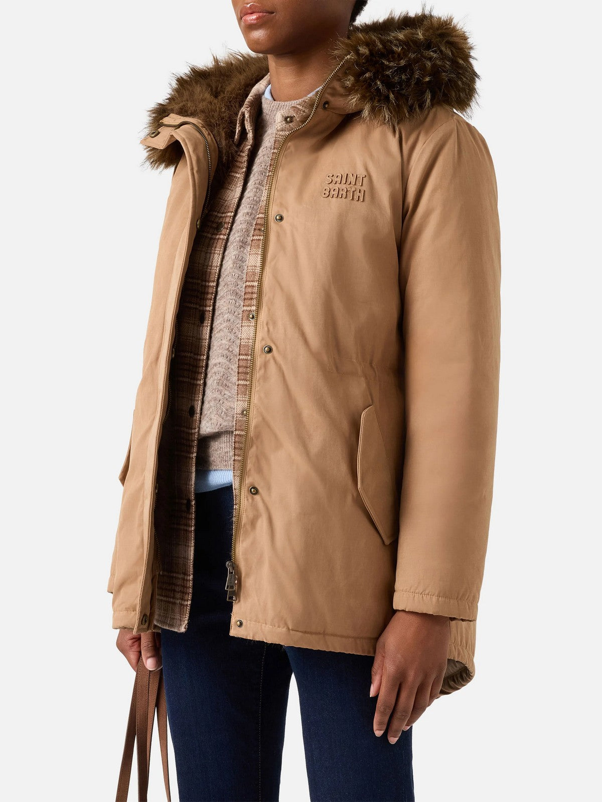 MC2 SAINT BARTH Giubbino Donna 11 BEIGE SB PATCH - BRENNA WAX 00998M