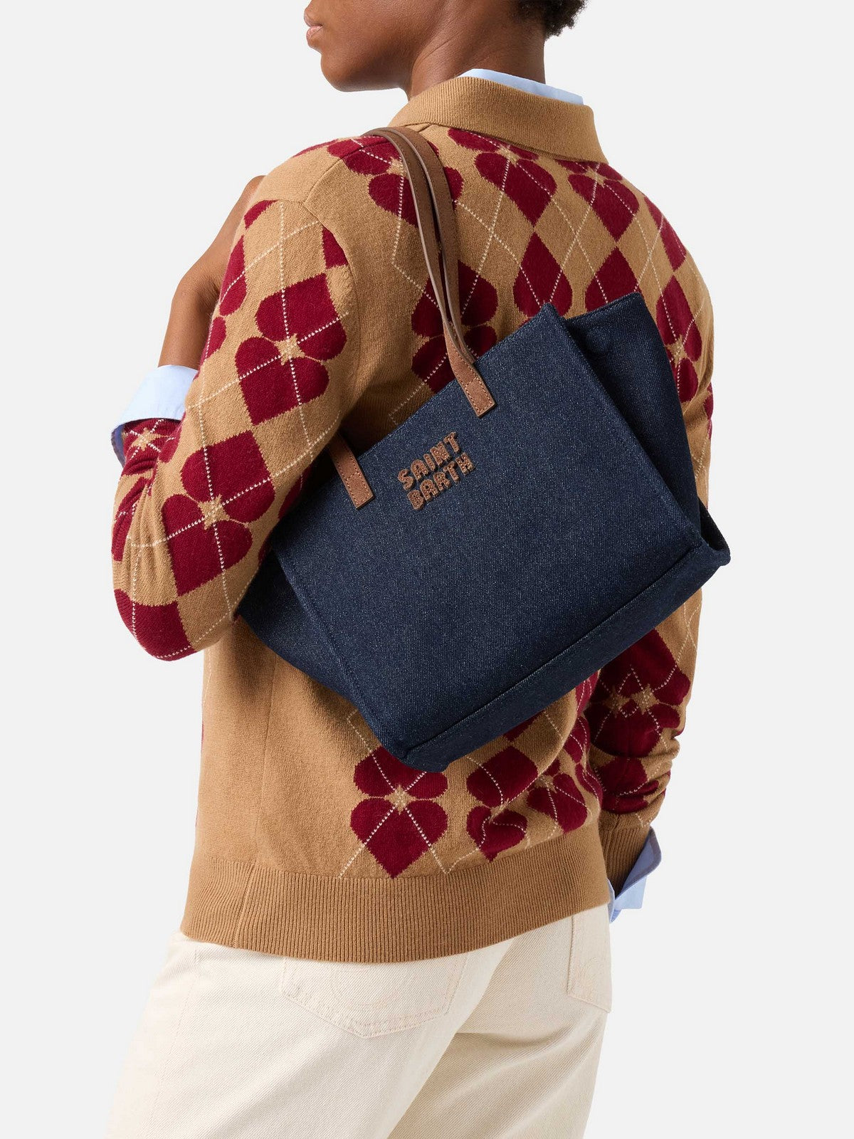 MC2 SAINT BARTH Borsa Donna SUEDE DENIM DARK - JOUR BAG MIDI 00786M