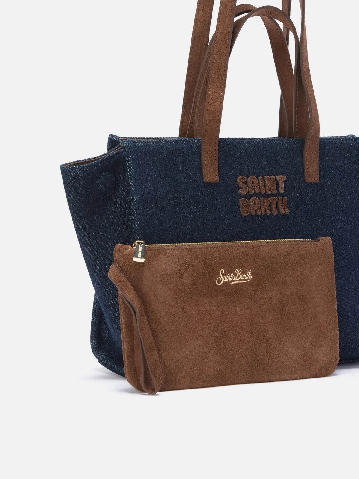 MC2 SAINT BARTH Borsa Donna SUEDE DENIM DARK - JOUR BAG MIDI 00786M gioboutiqueweb