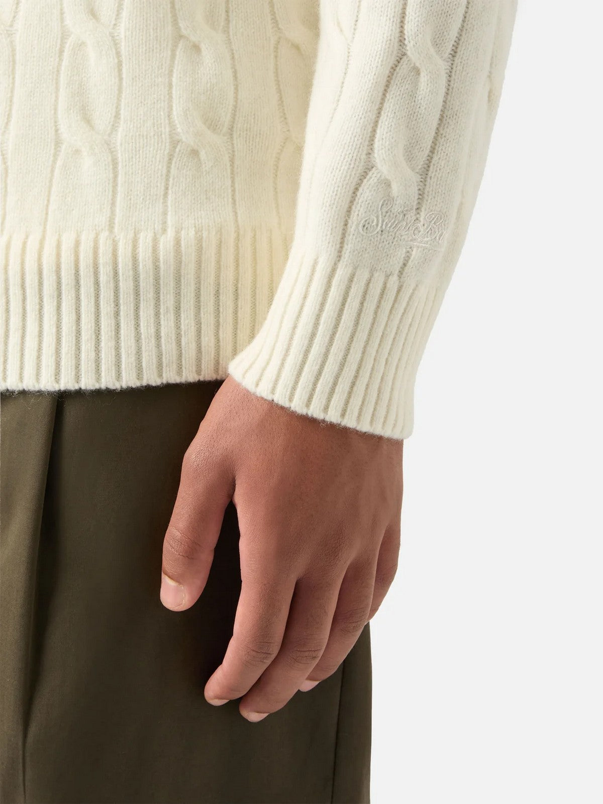 MC2 SAINT BARTH Maglione Uomo 10 OFF WHITE - REGENT BRAID WOOL 00023M