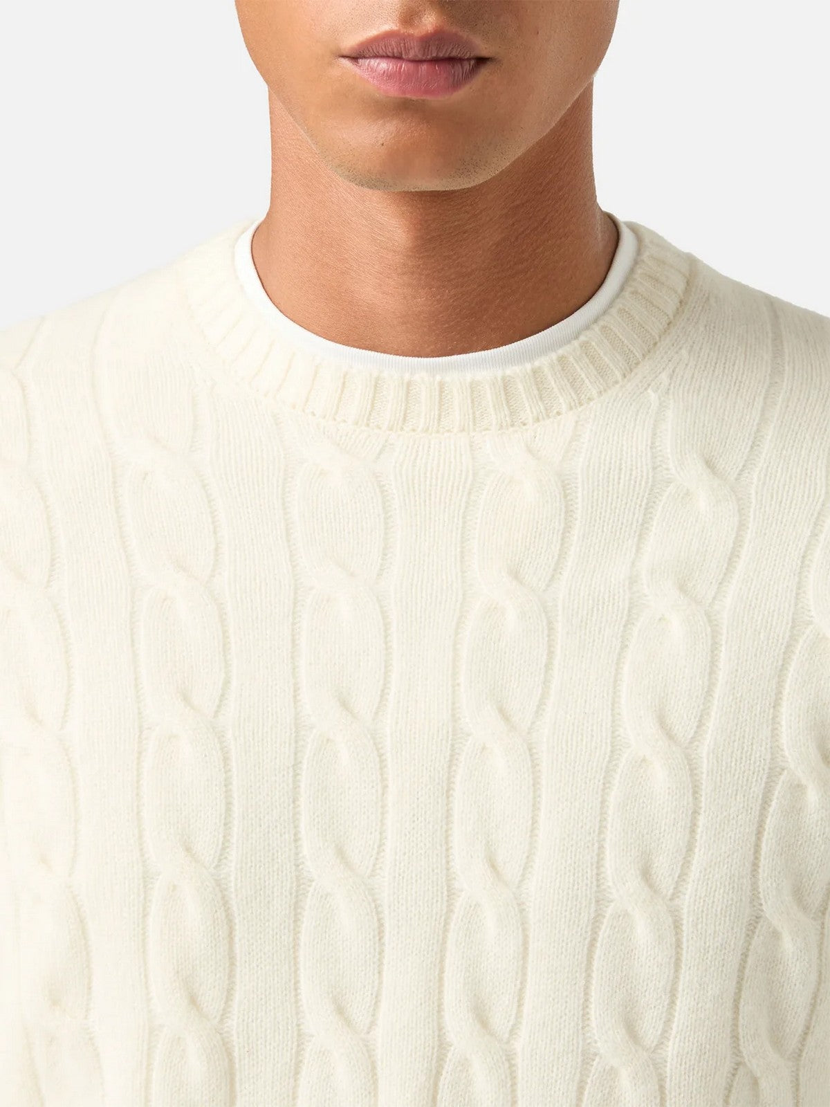 MC2 SAINT BARTH Maglione Uomo 10 OFF WHITE - REGENT BRAID WOOL 00023M