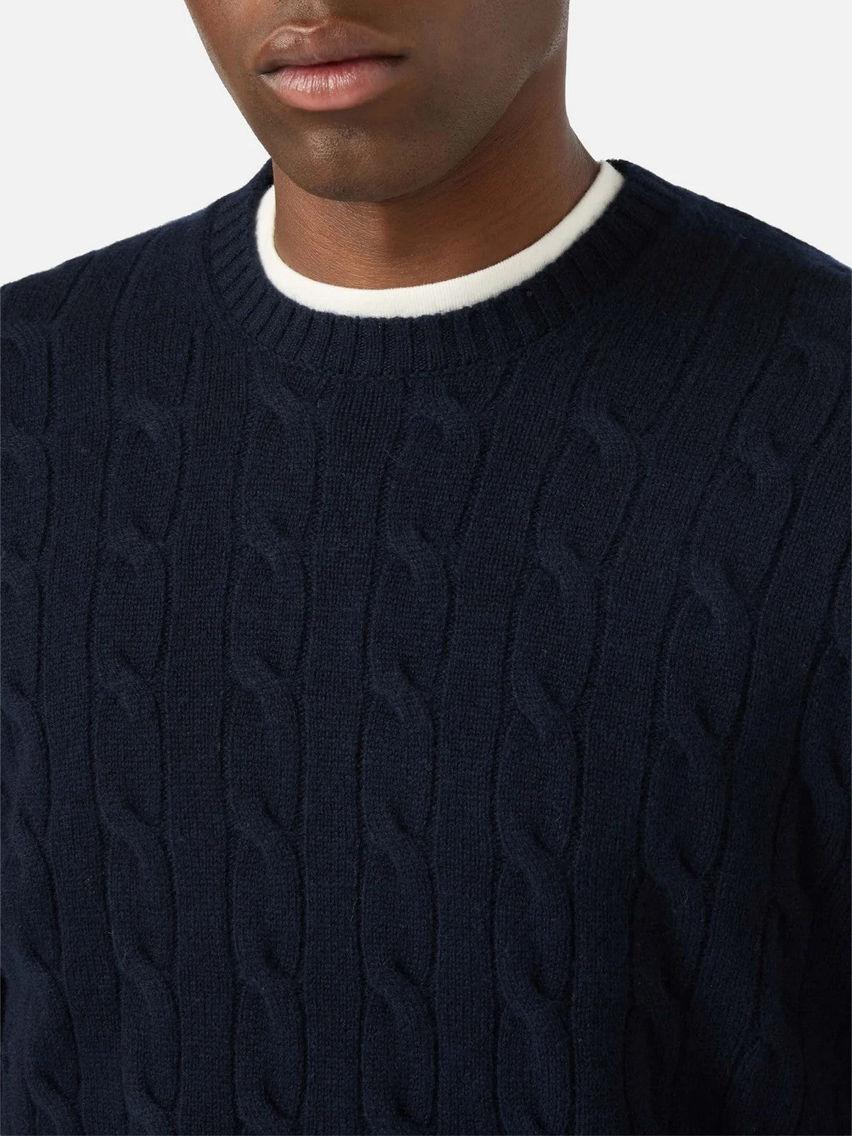 MC2 SAINT BARTH Maglione Uomo 62 NIGHT BLUE - REGENT BRAID WOOL 00044M