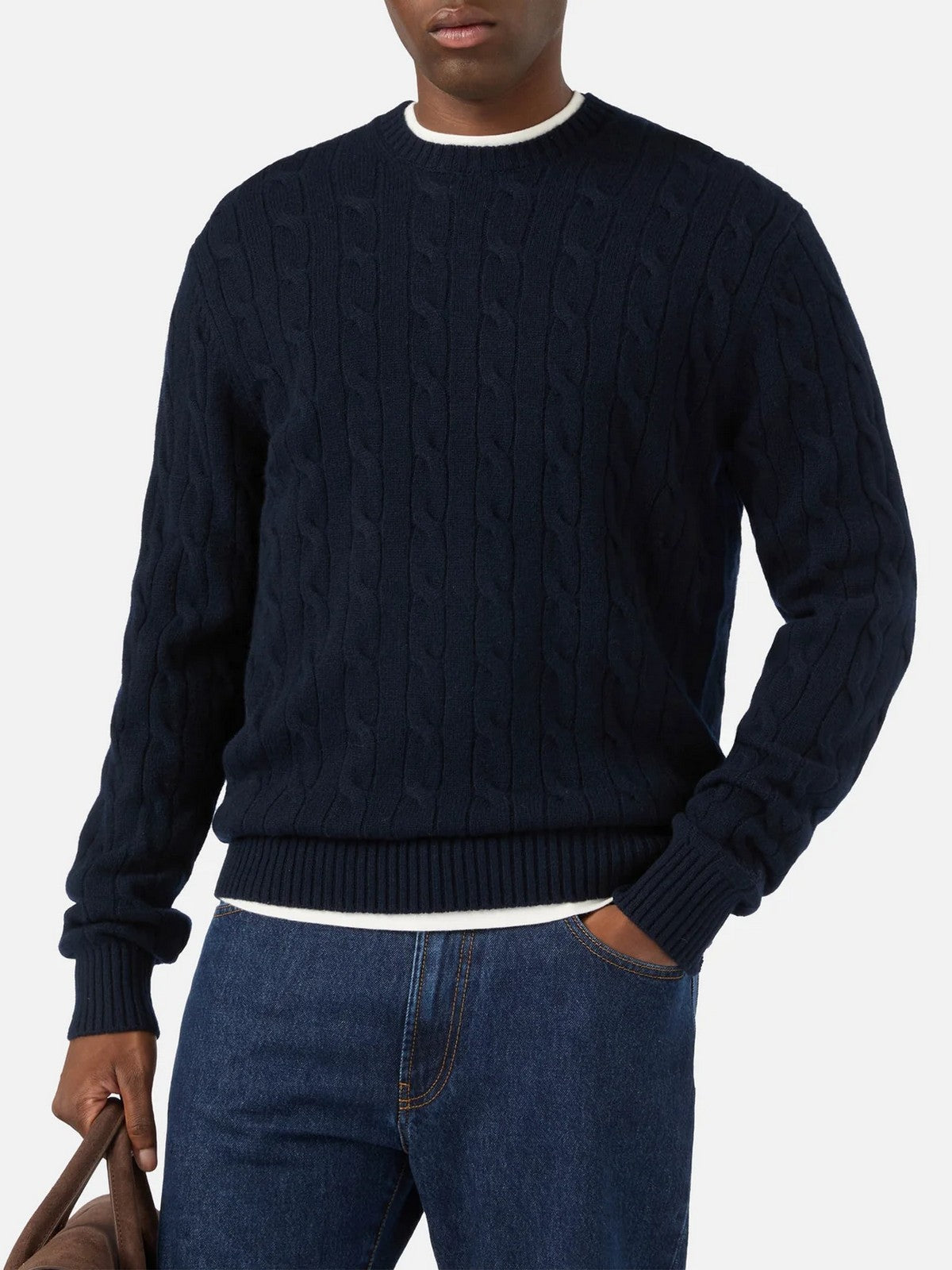 MC2 SAINT BARTH Maglione Uomo 62 NIGHT BLUE - REGENT BRAID WOOL 00044M