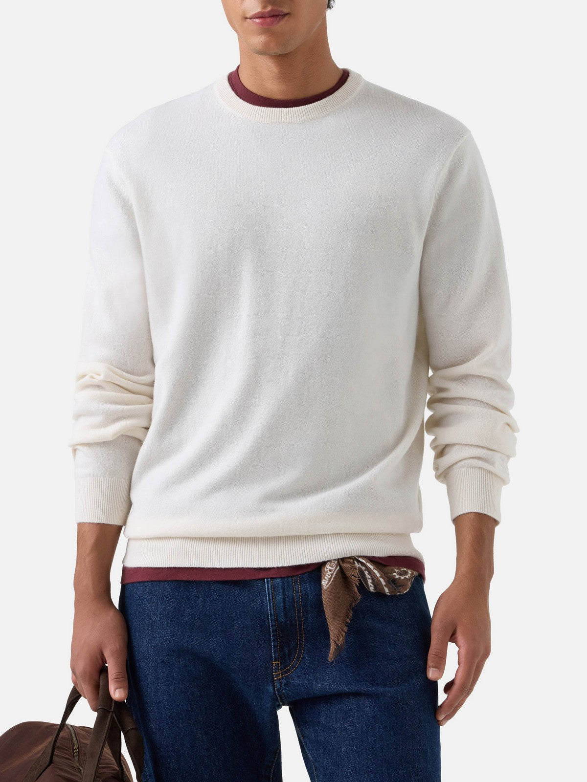 MC2 SAINT BARTH Maglione Uomo 10 OFF WHITE - REGENT CASHMERE 00023M