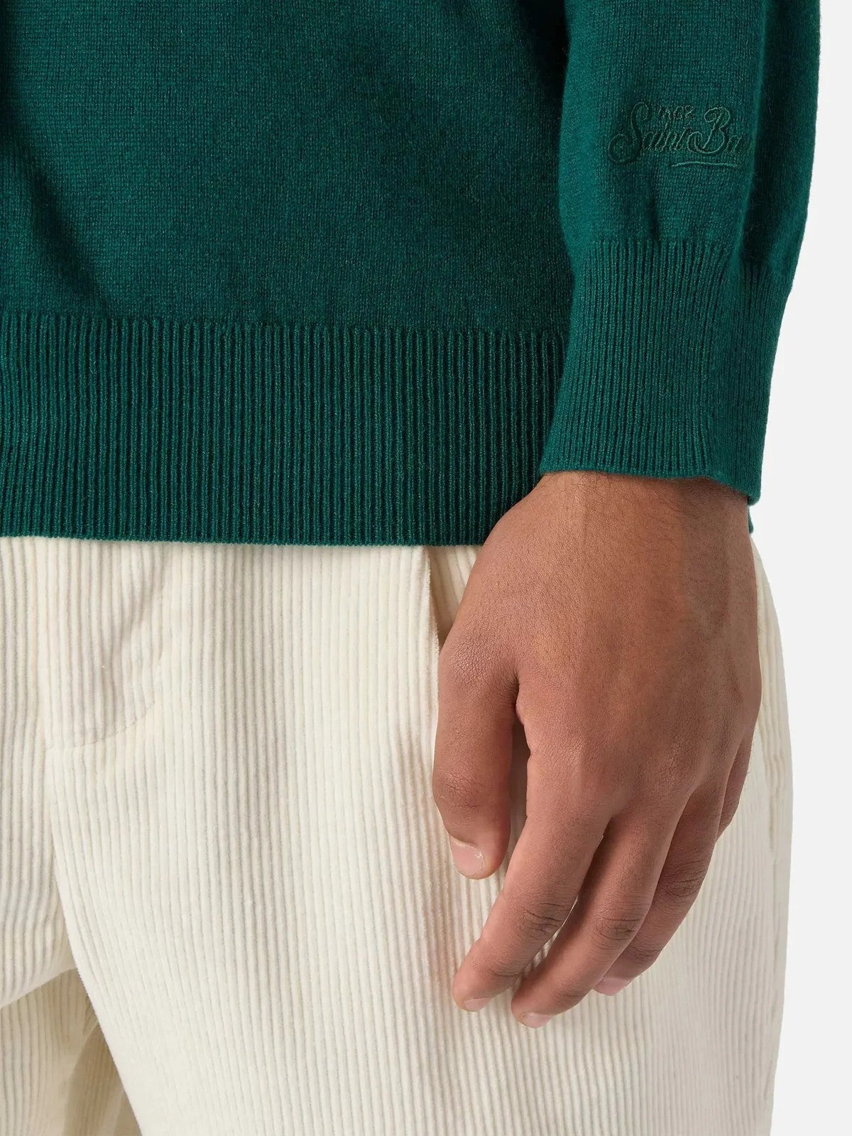 MC2 SAINT BARTH Maglione Uomo 51 BRITISH GREEN - REGENT CASHMERE 00055M