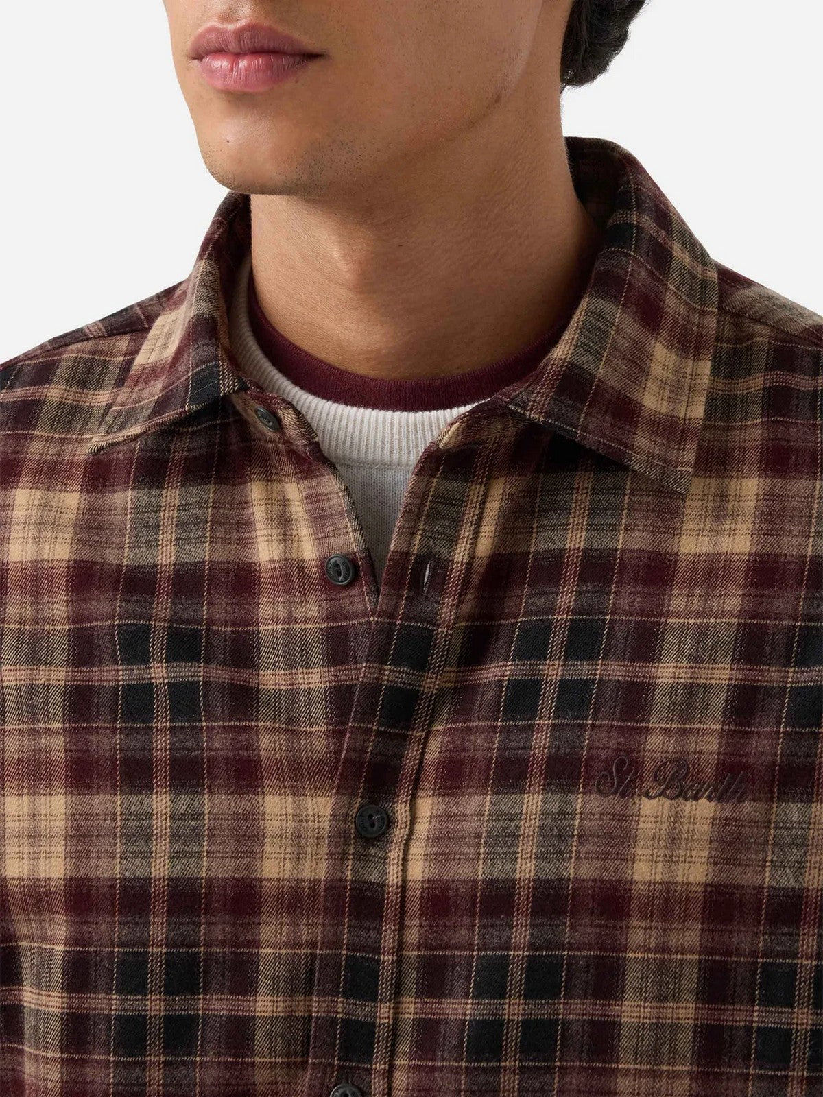 MC2 SAINT BARTH Camicia Uomo APRES SKI TARTAN DRAW 1845 EMB - SEEFELD FLANNEL 00372M