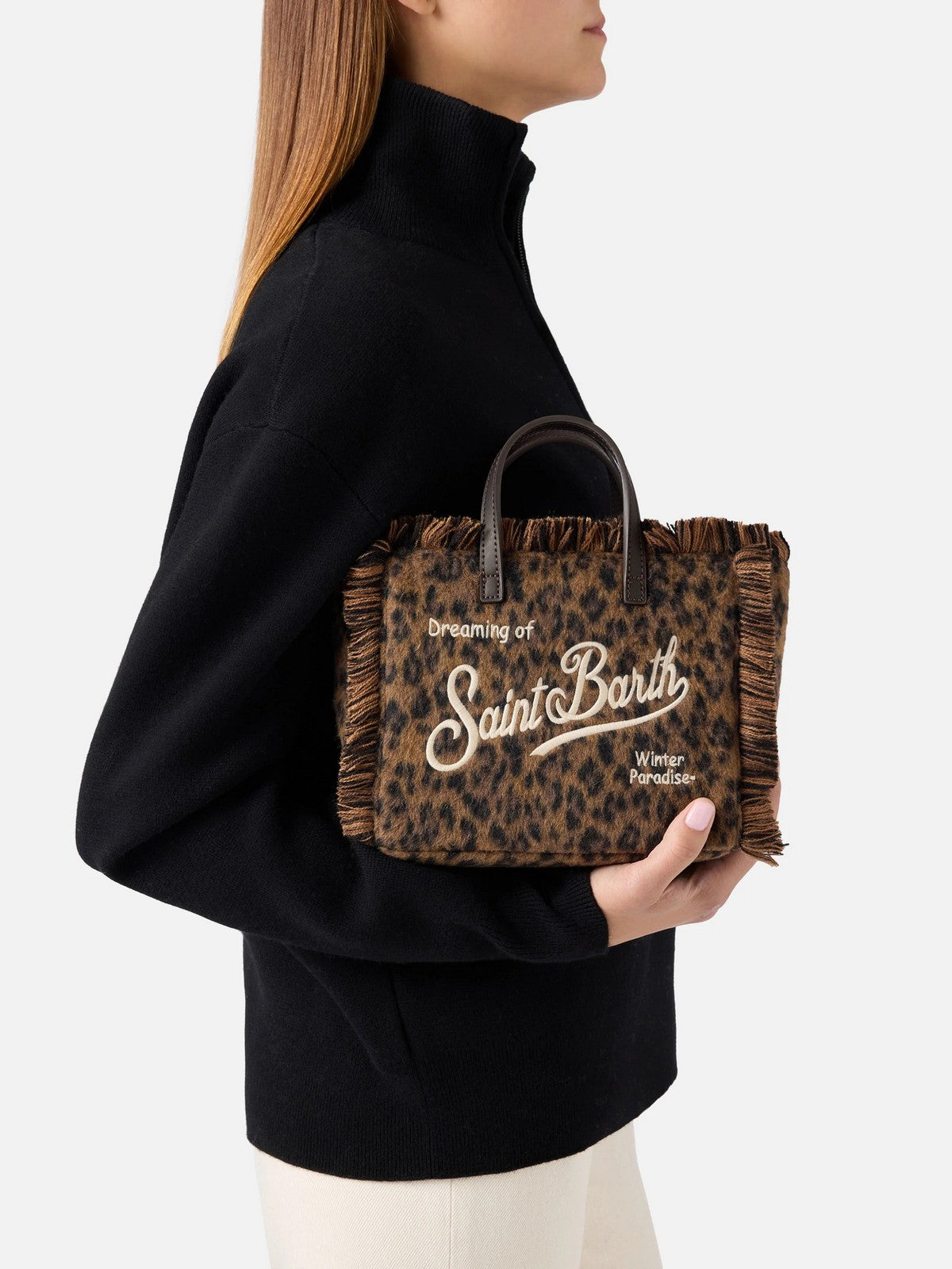 MC2 SAINT BARTH Borsa Donna DARK LEOPARD 18 EMB - VANITY MINI FELT N 00212M